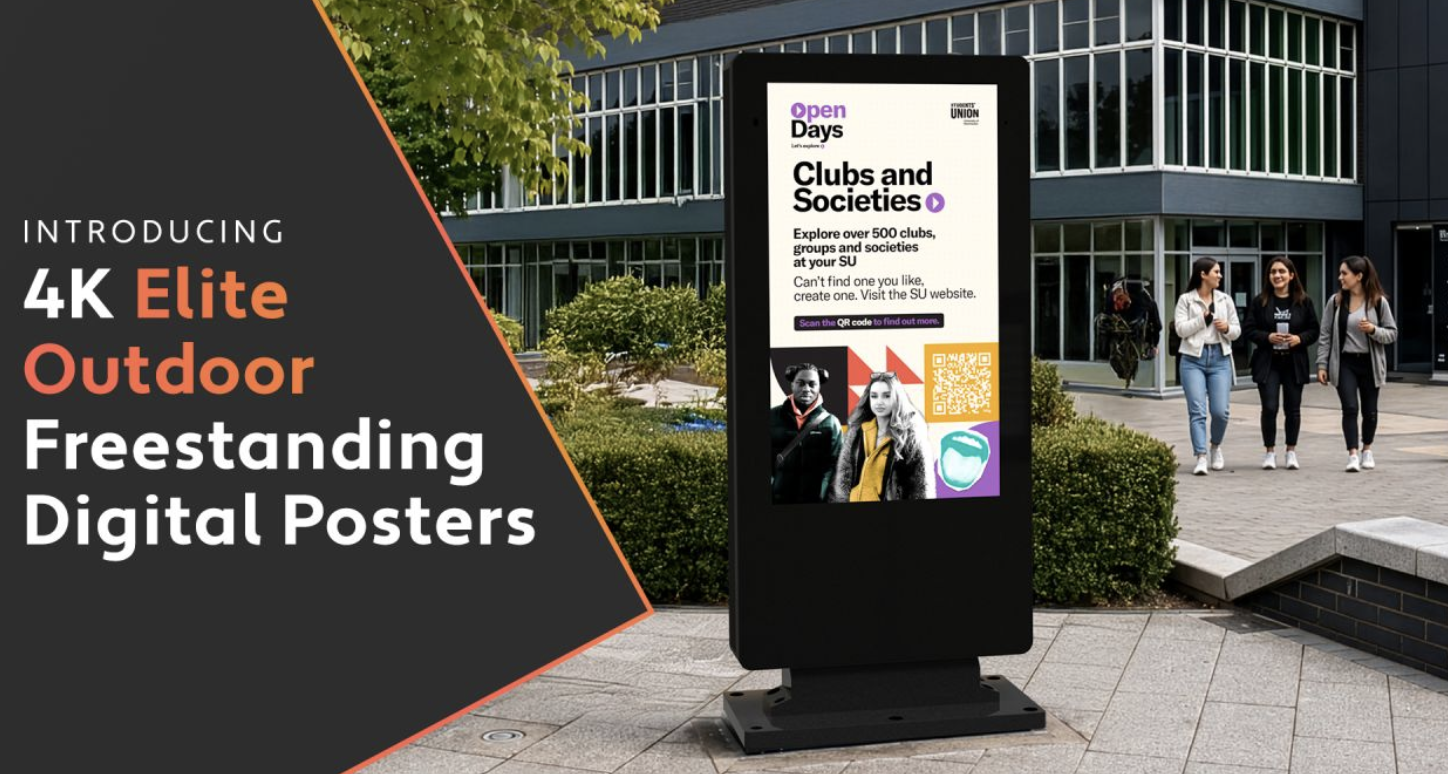 Introducing the NEW 55" 4K Elite Outdoor Freestanding Digital Poster 