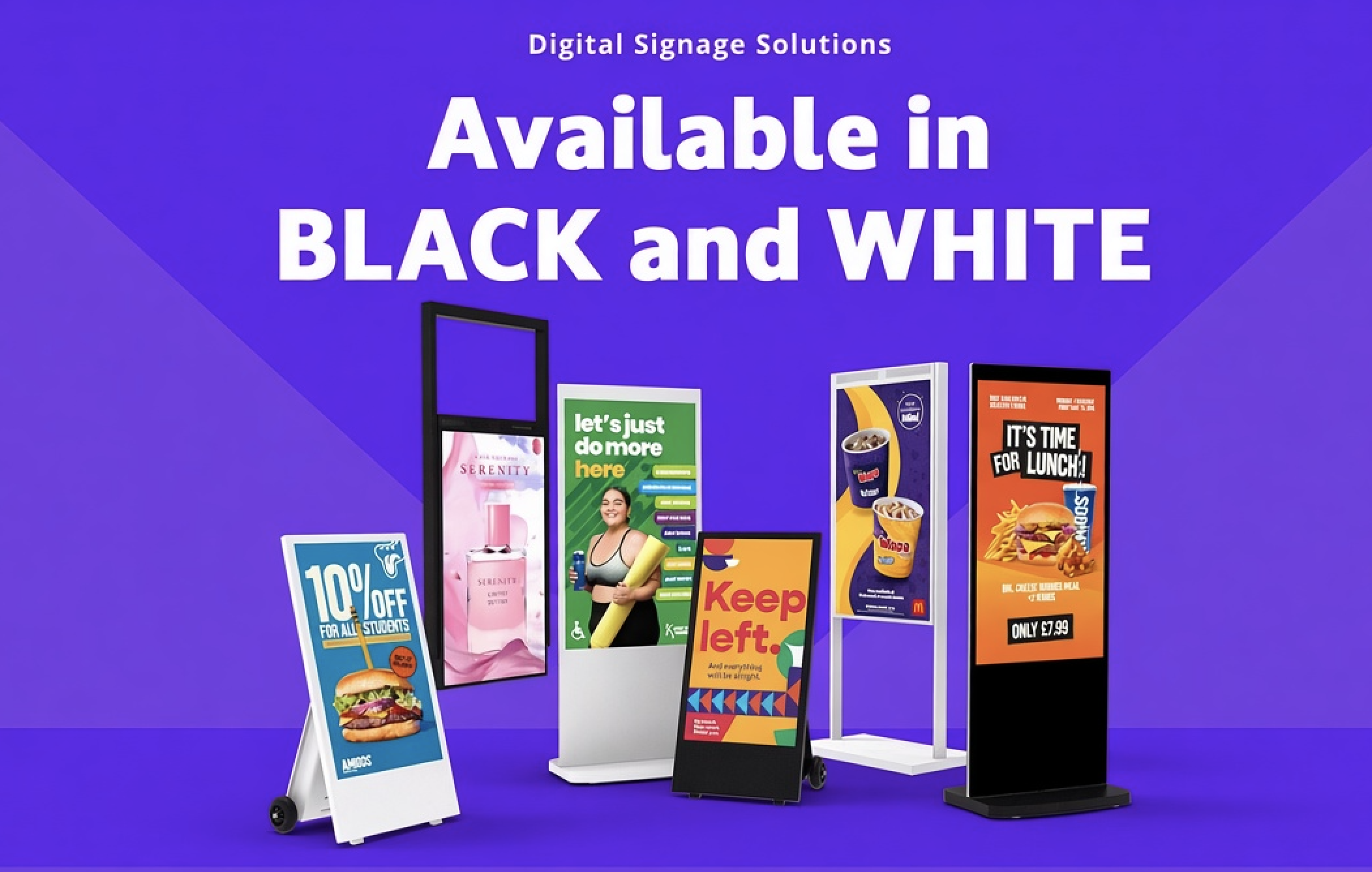 Allsee Technologies digital signage solutions are now available in both black and white.