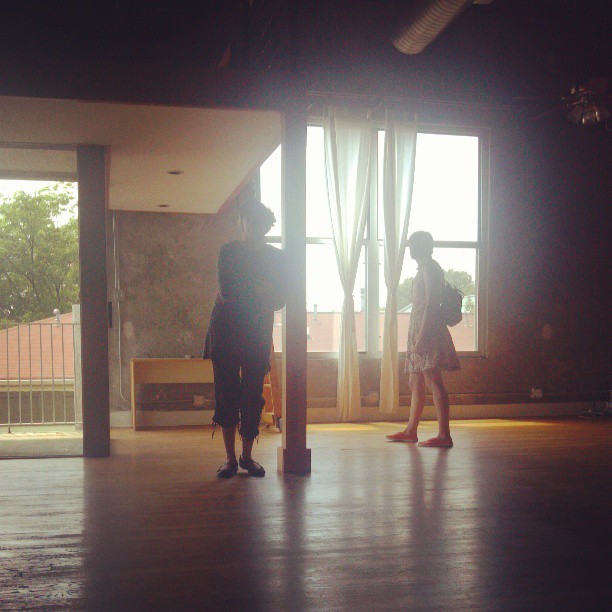 Looking at my condo with my mom and sister before I closed on it.