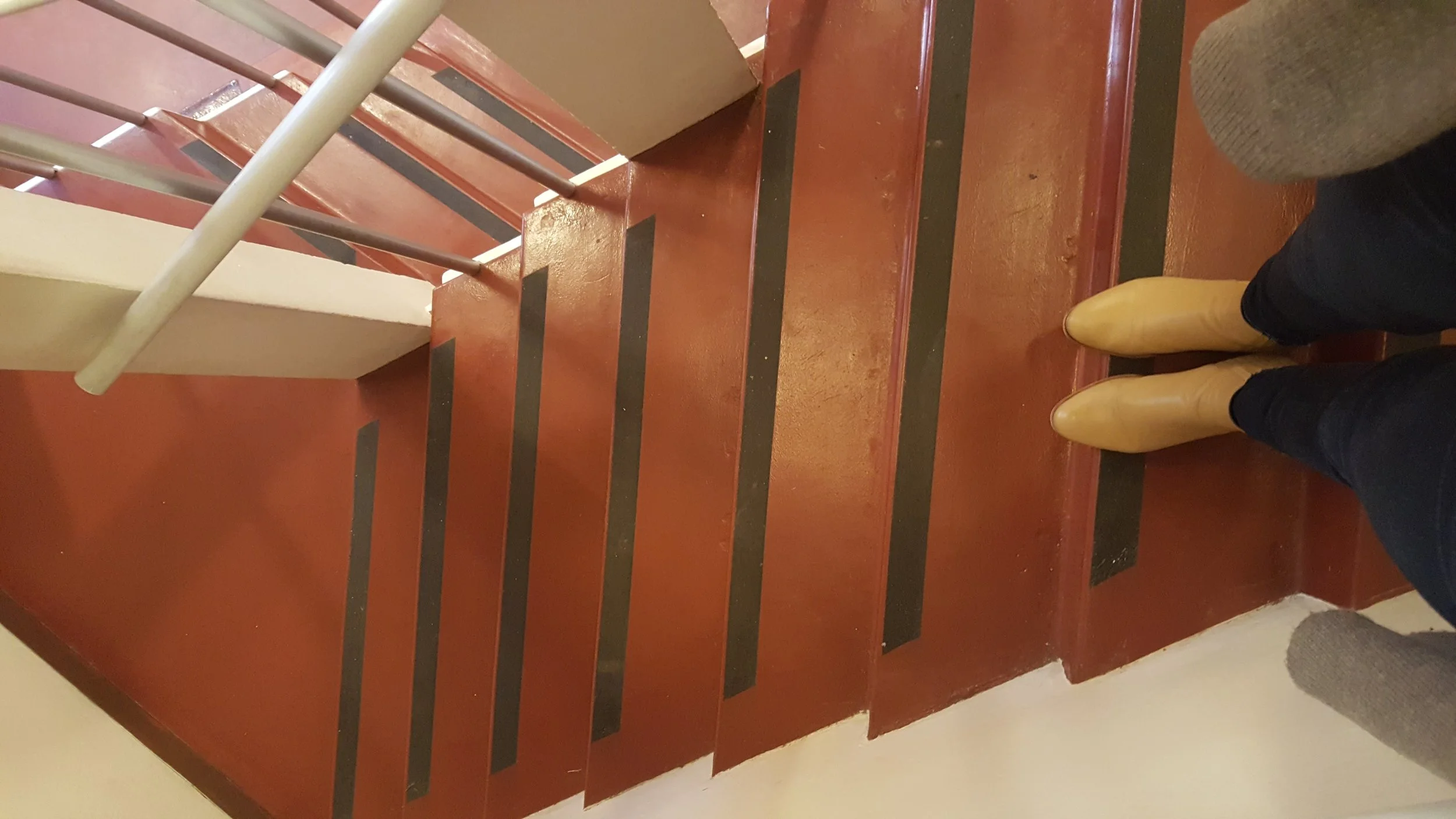 Stairs at Frank Lloyd Wright's Price Tower in Bartlesville, OK