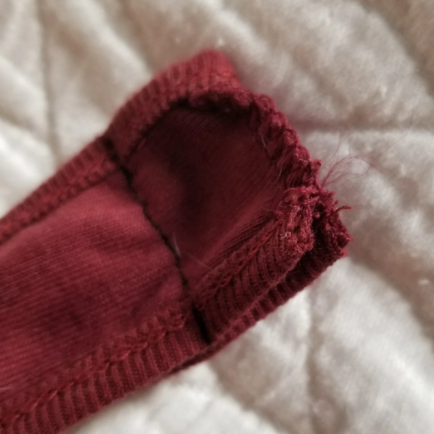 The offending seam.