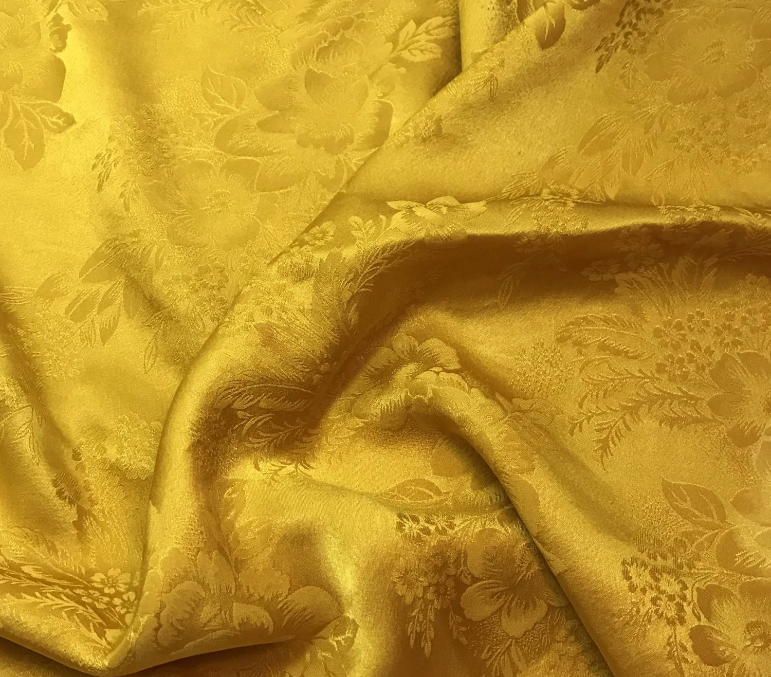 Hand-dyed yellow silk swatch from Prism Silk Fabric .