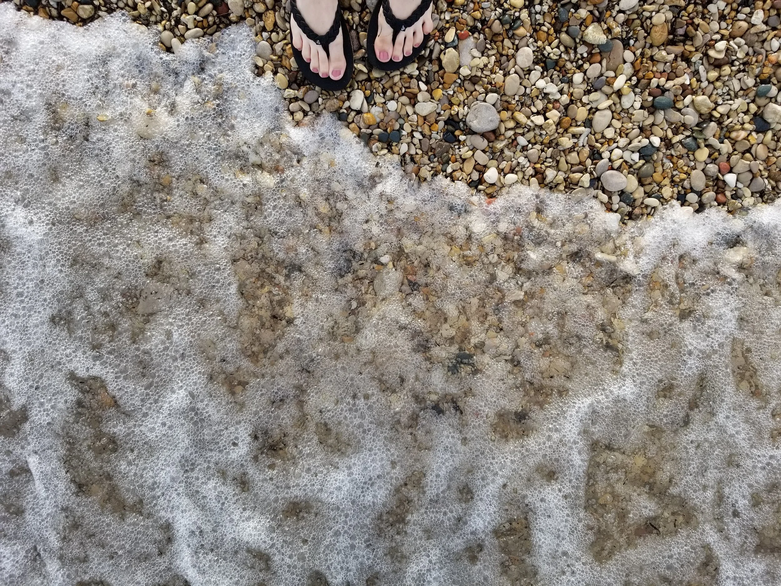 Toes on Nipigon Point beach.