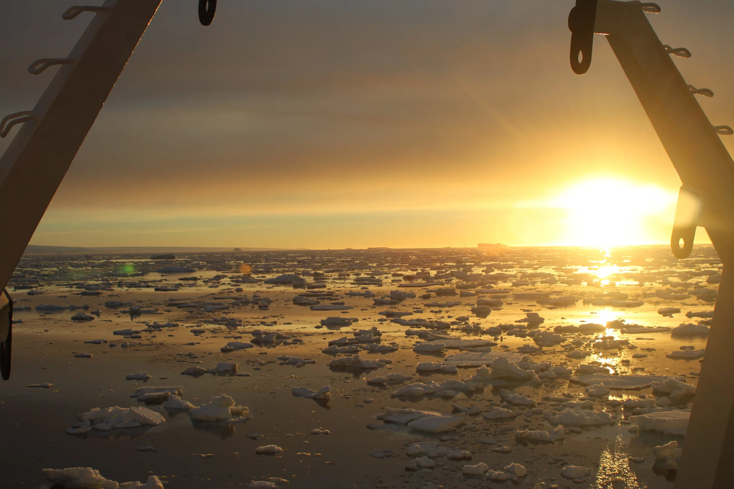 Somewhere just north of the Antarctic Circle, nearly midnight on New Year's Eve. December 31, 2013.