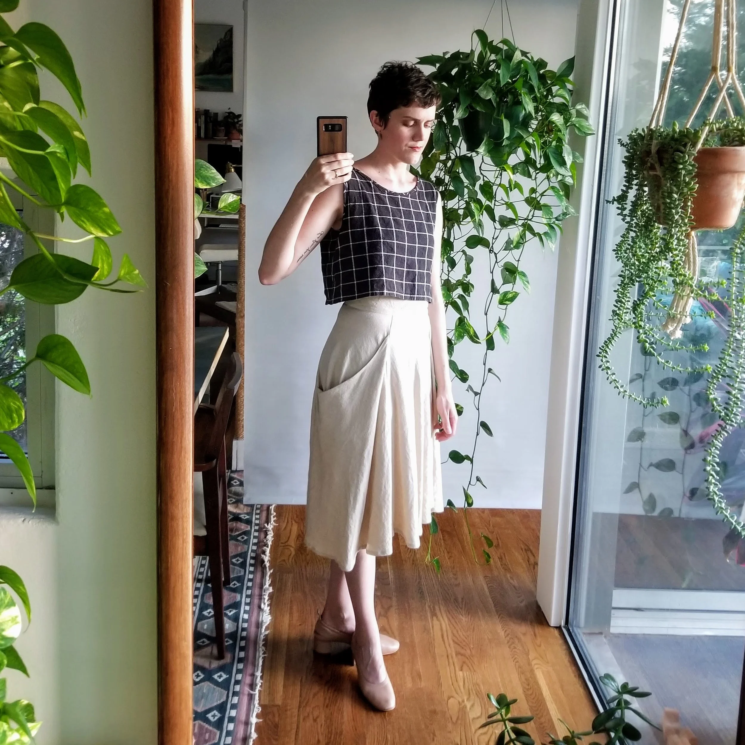 Everlane day heels in rose tan.