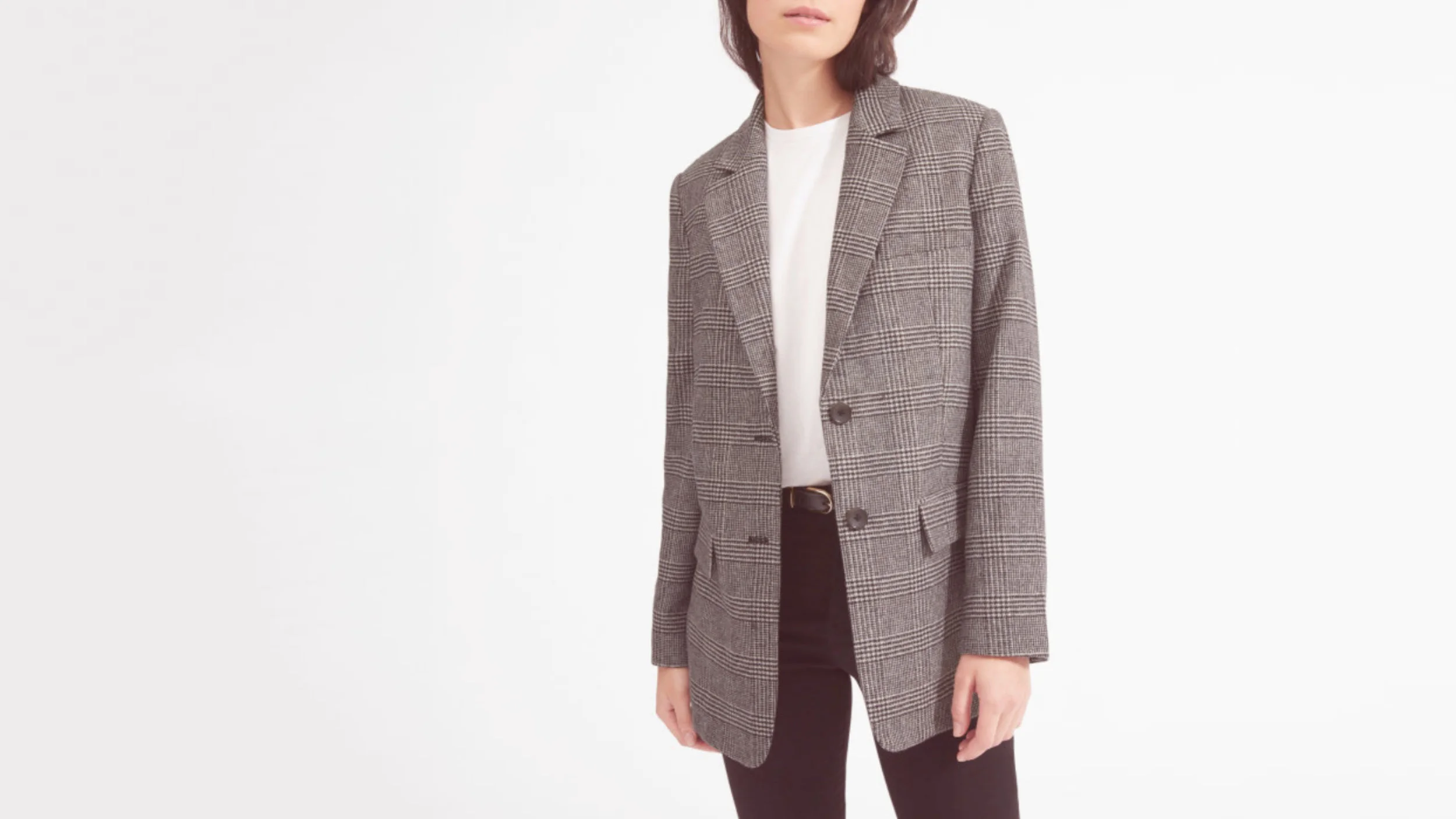 Everlane oversized blazer in glen plaid.