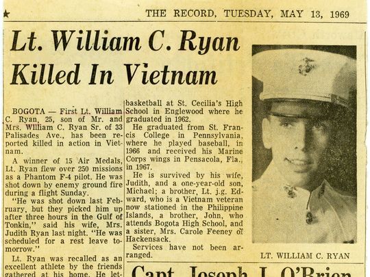 A newspaper clipping from Tuesday, May 13, 1969. Ryan's death was not confirmed until 2017. Photo: NorthJersey.com