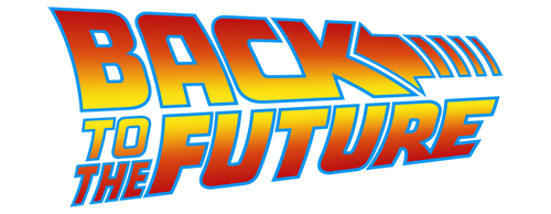Back to the Future logo with stylized text and an arrow motif.