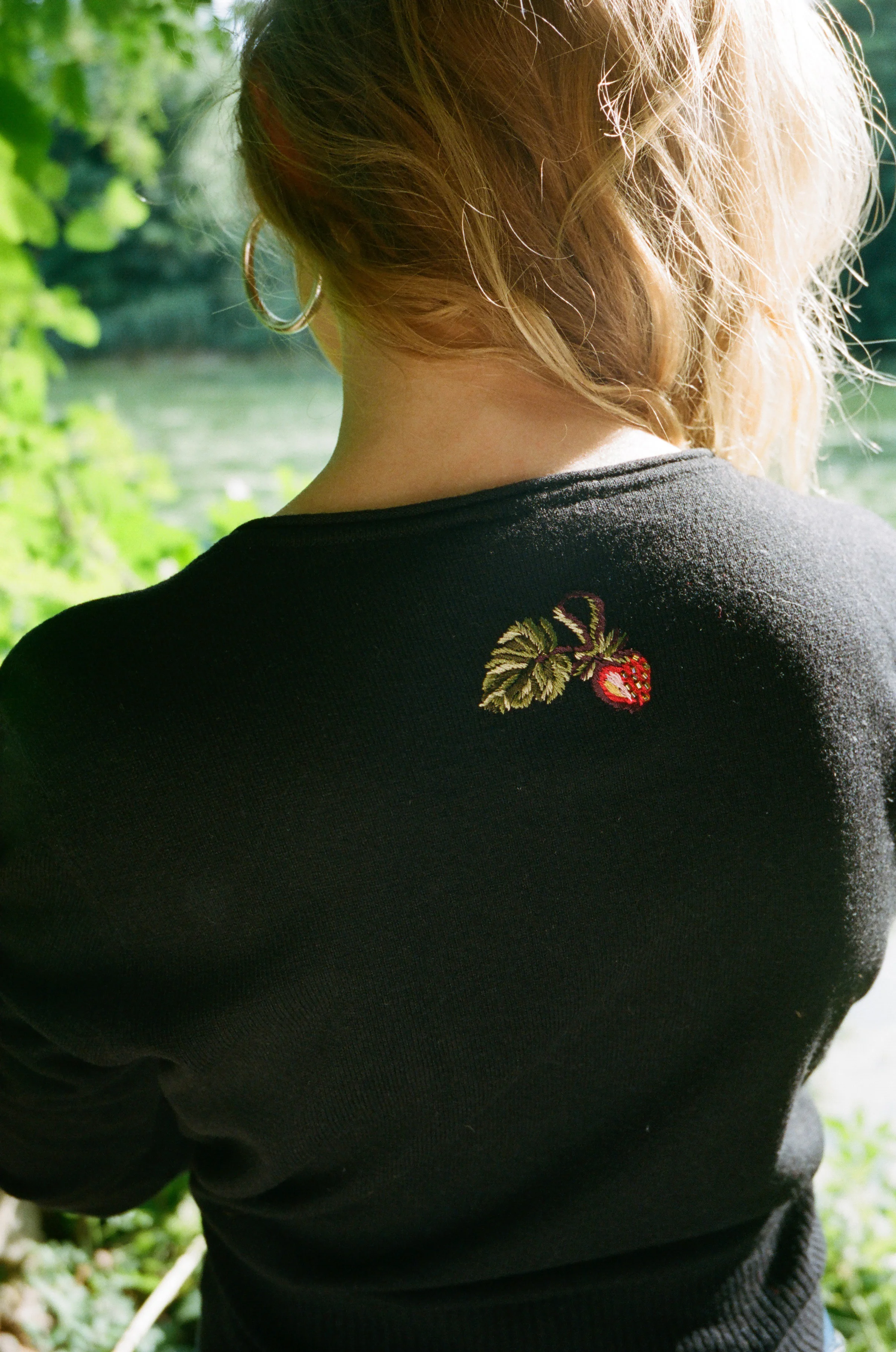 Strawberry Embroidered Escada Cardigan