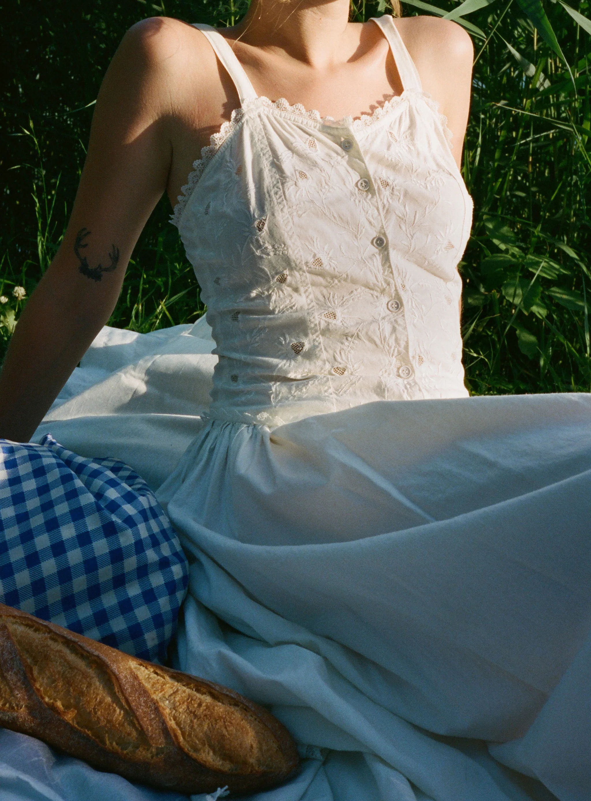 1970's Eyelet Cotton Dress