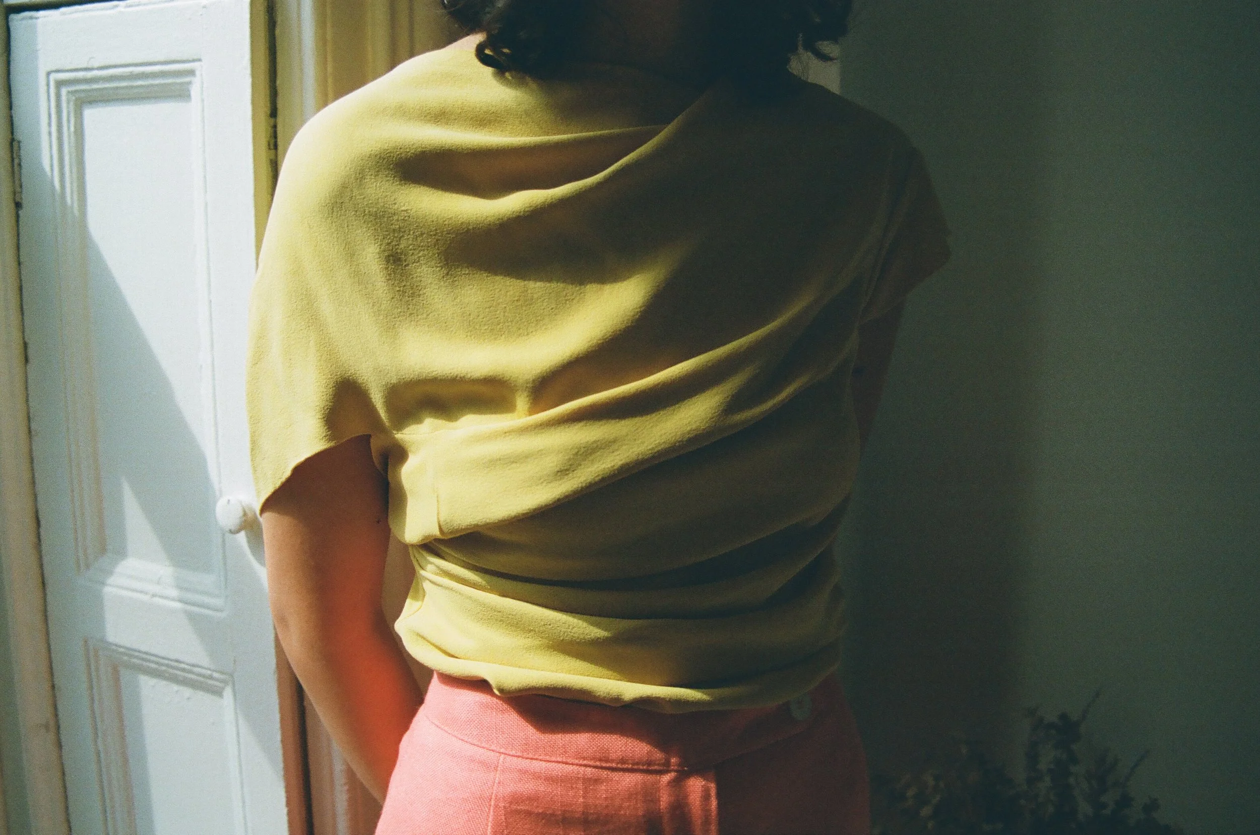 Draped Canary Yellow Derek Lam Silk Blouse 