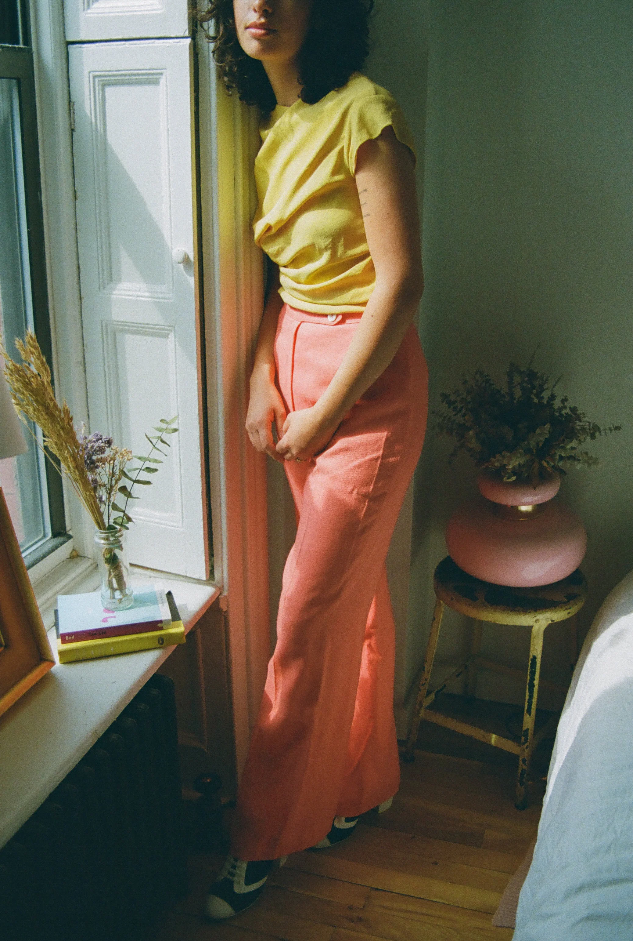1960s Wide-leg Peach Trousers