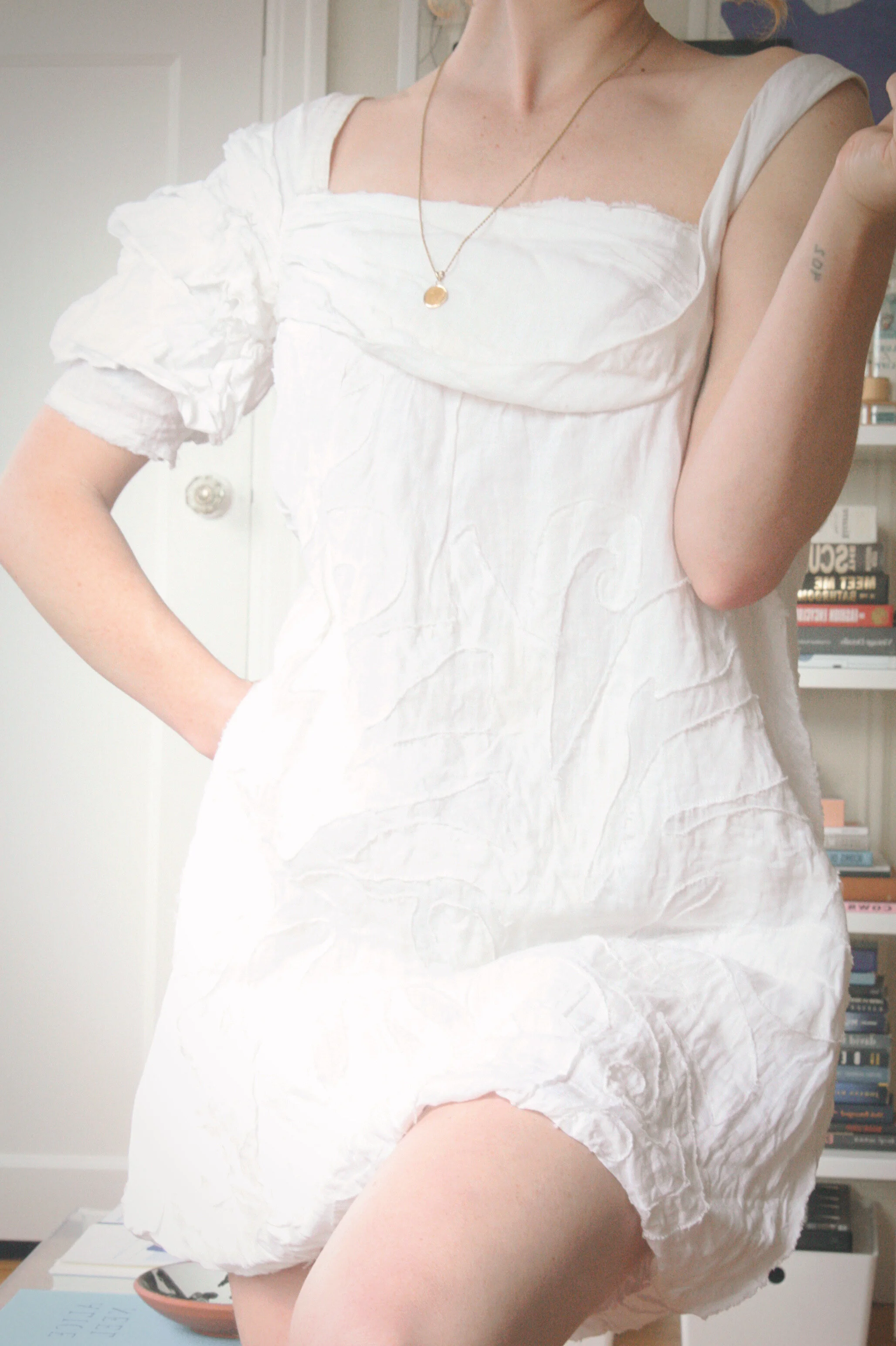 Fendi Applique Linen Mini Dress