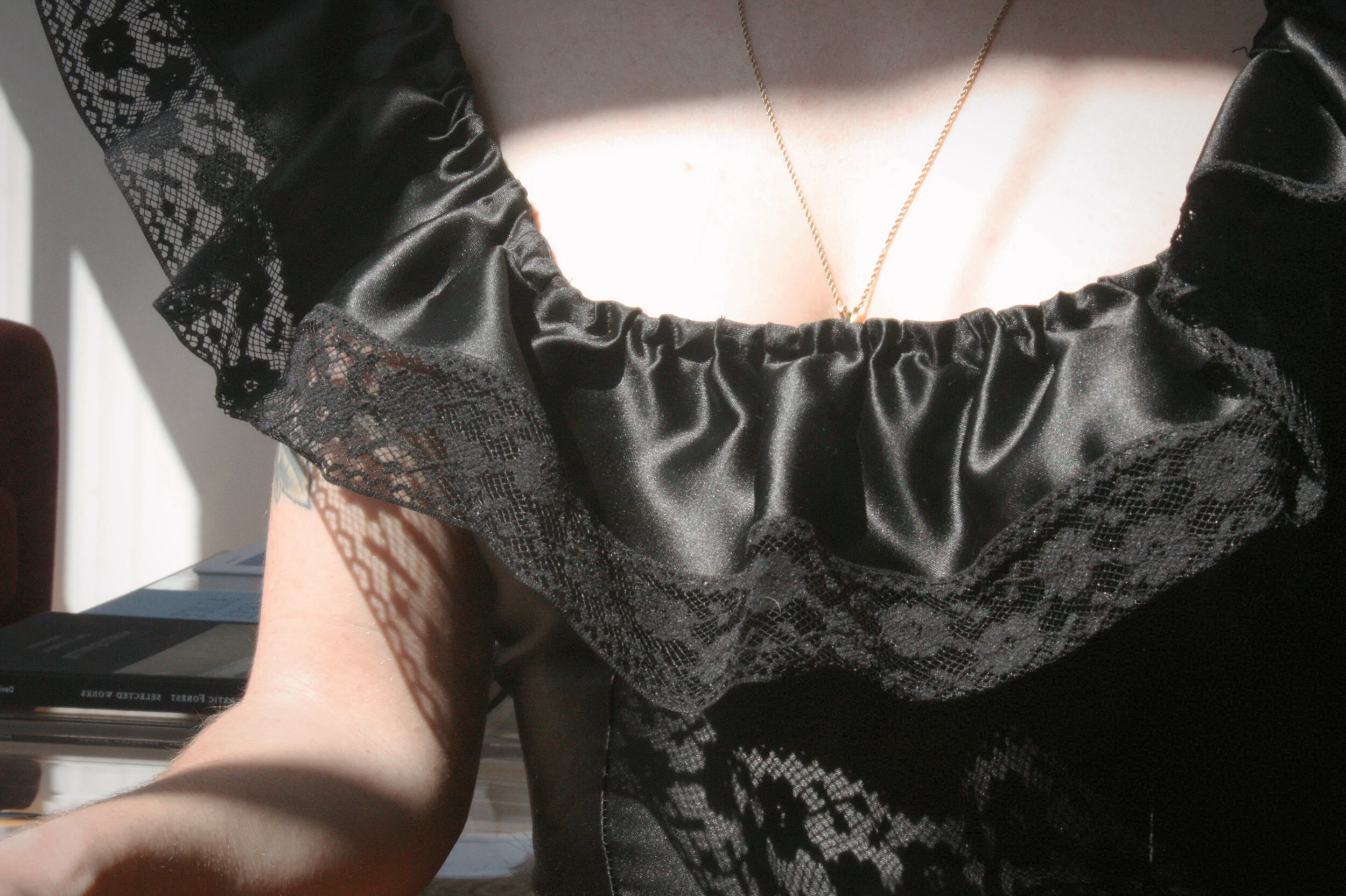 Vintage Satin Ruffled Bustier