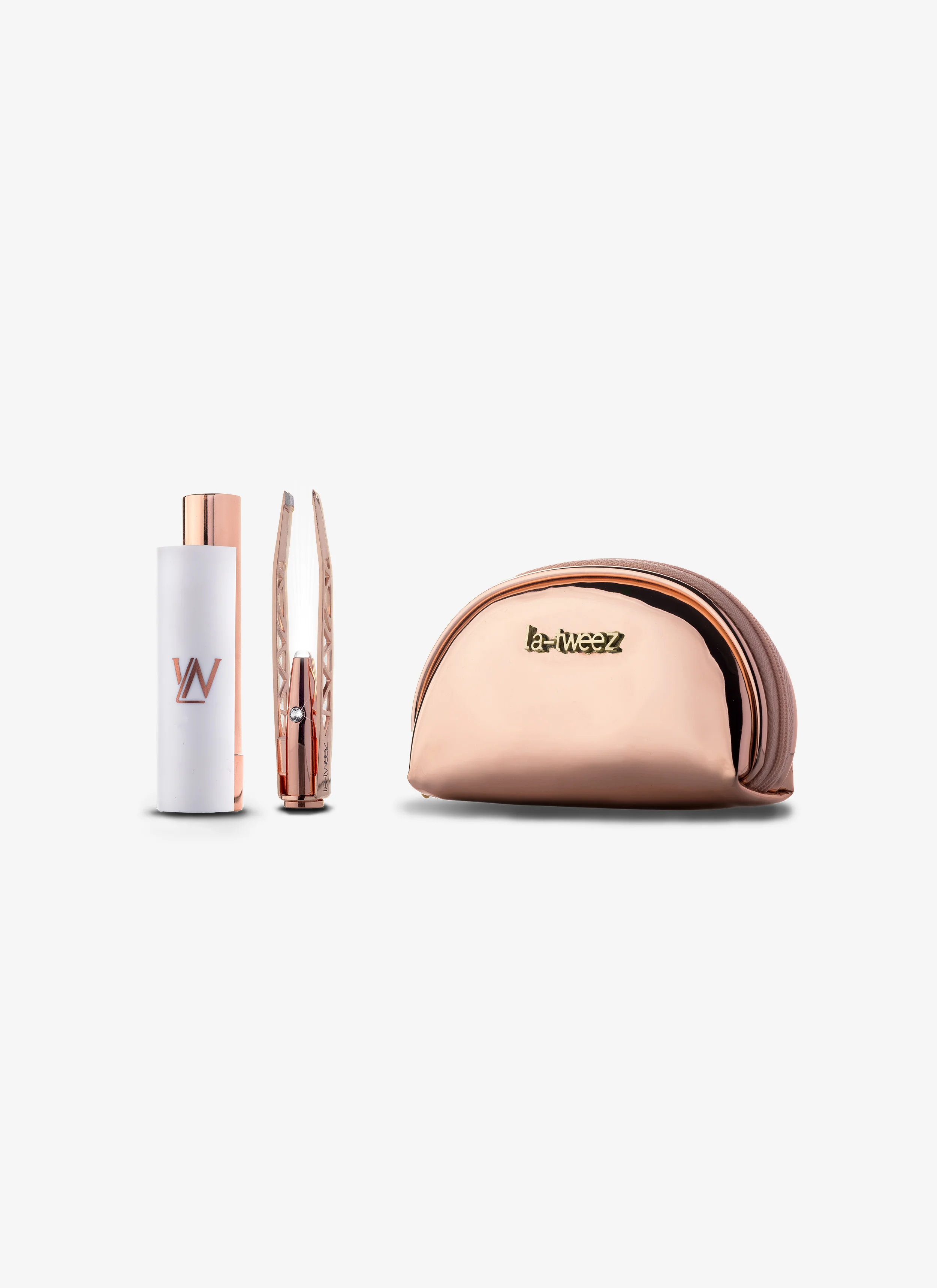 Rose Gold Plated Illuminating Tweezers Set