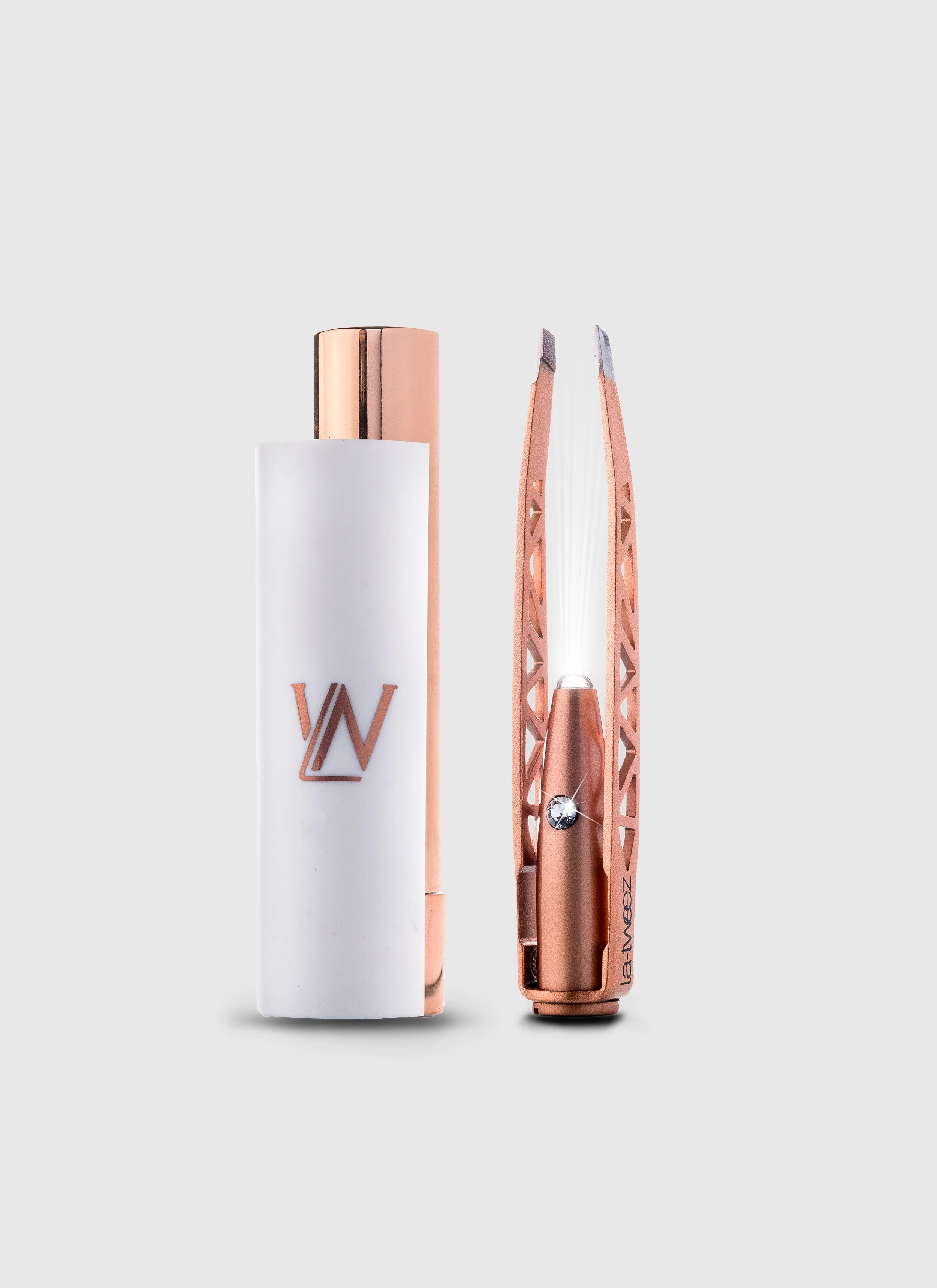 Rose Gold Illuminating Tweezers + Diamond Dust Tips