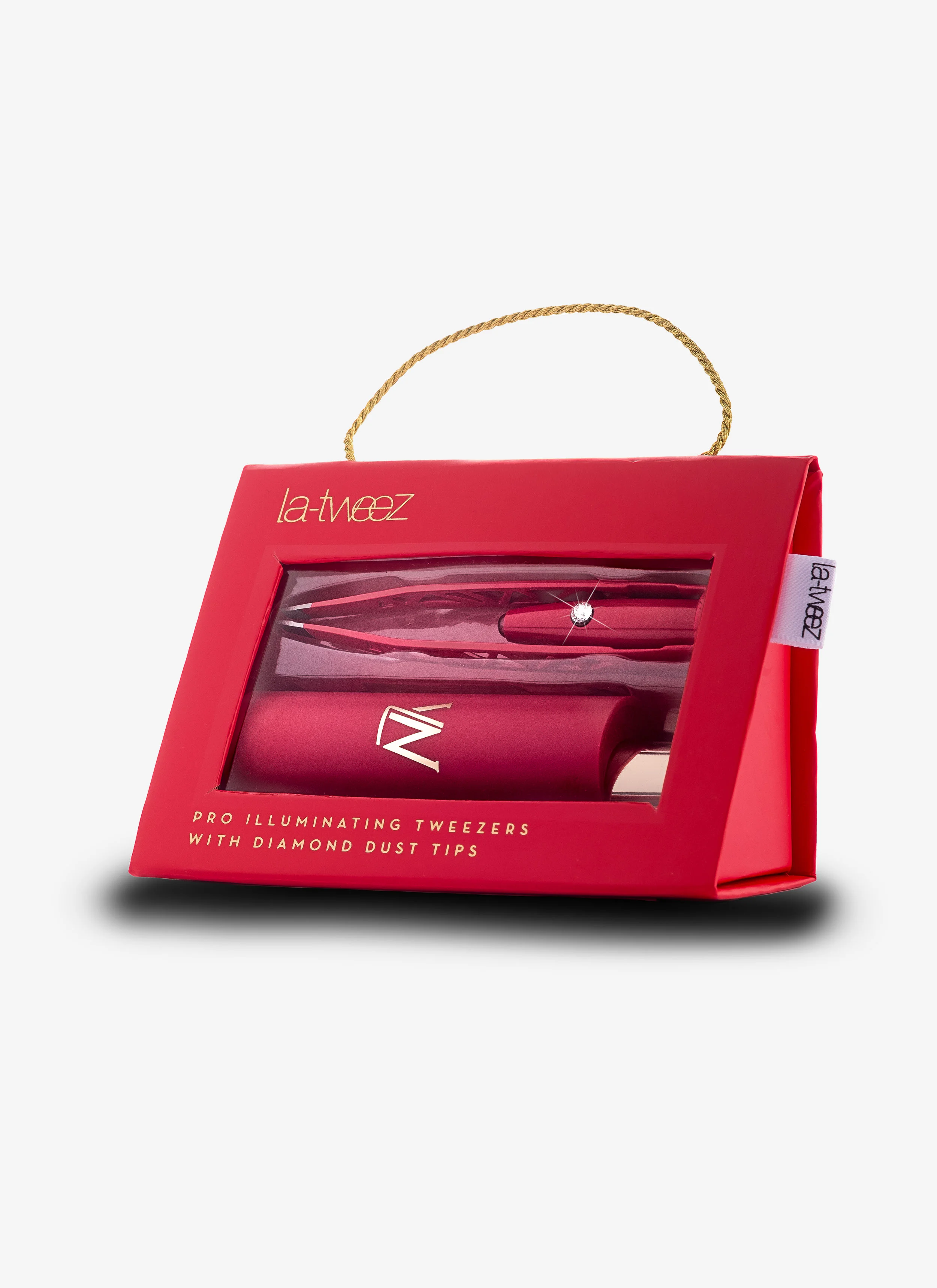 Red Illuminating Tweezers + Diamond Dust Tips Box