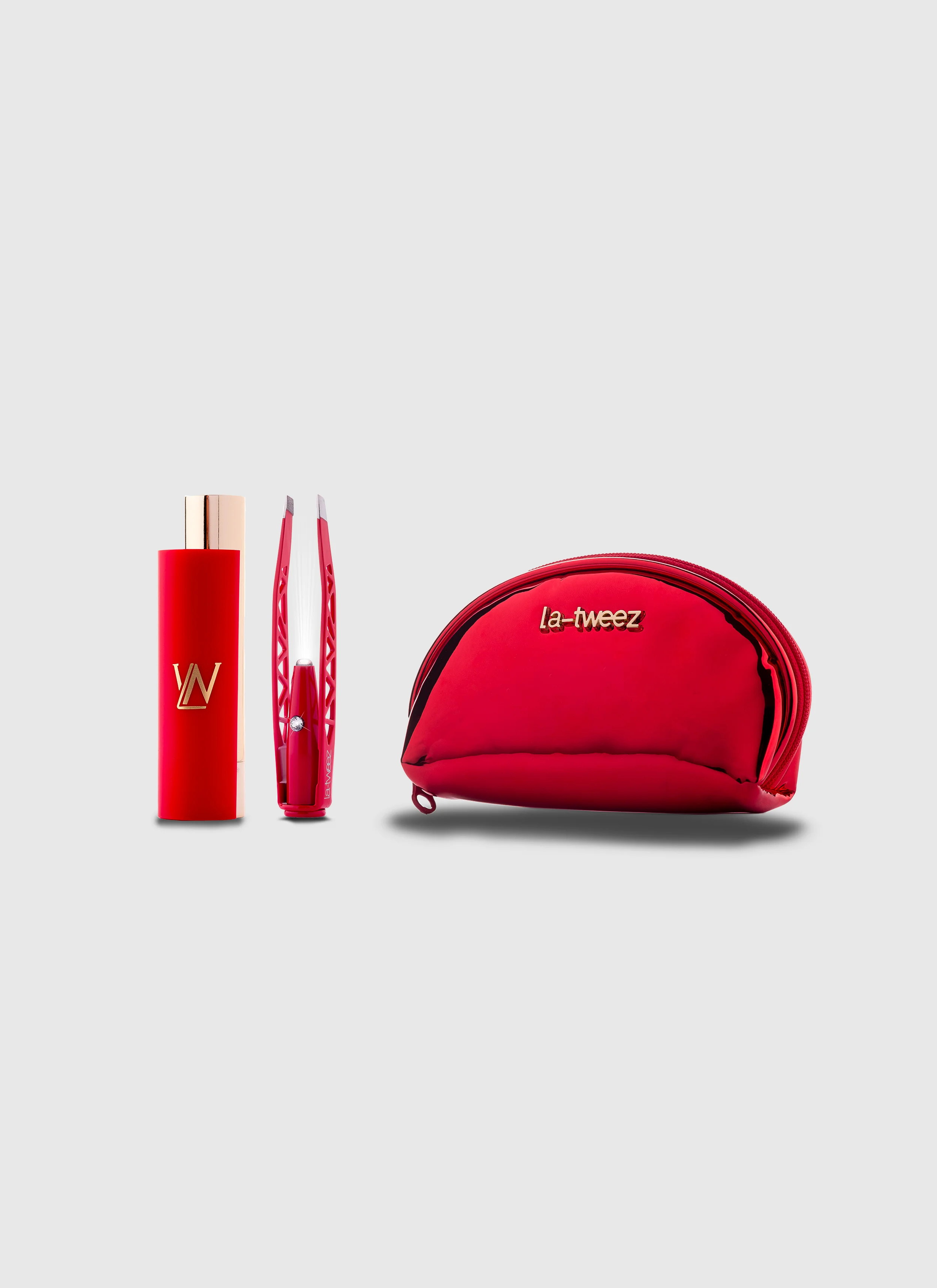 Red Diamond Dust Illuminating Tweezers Set