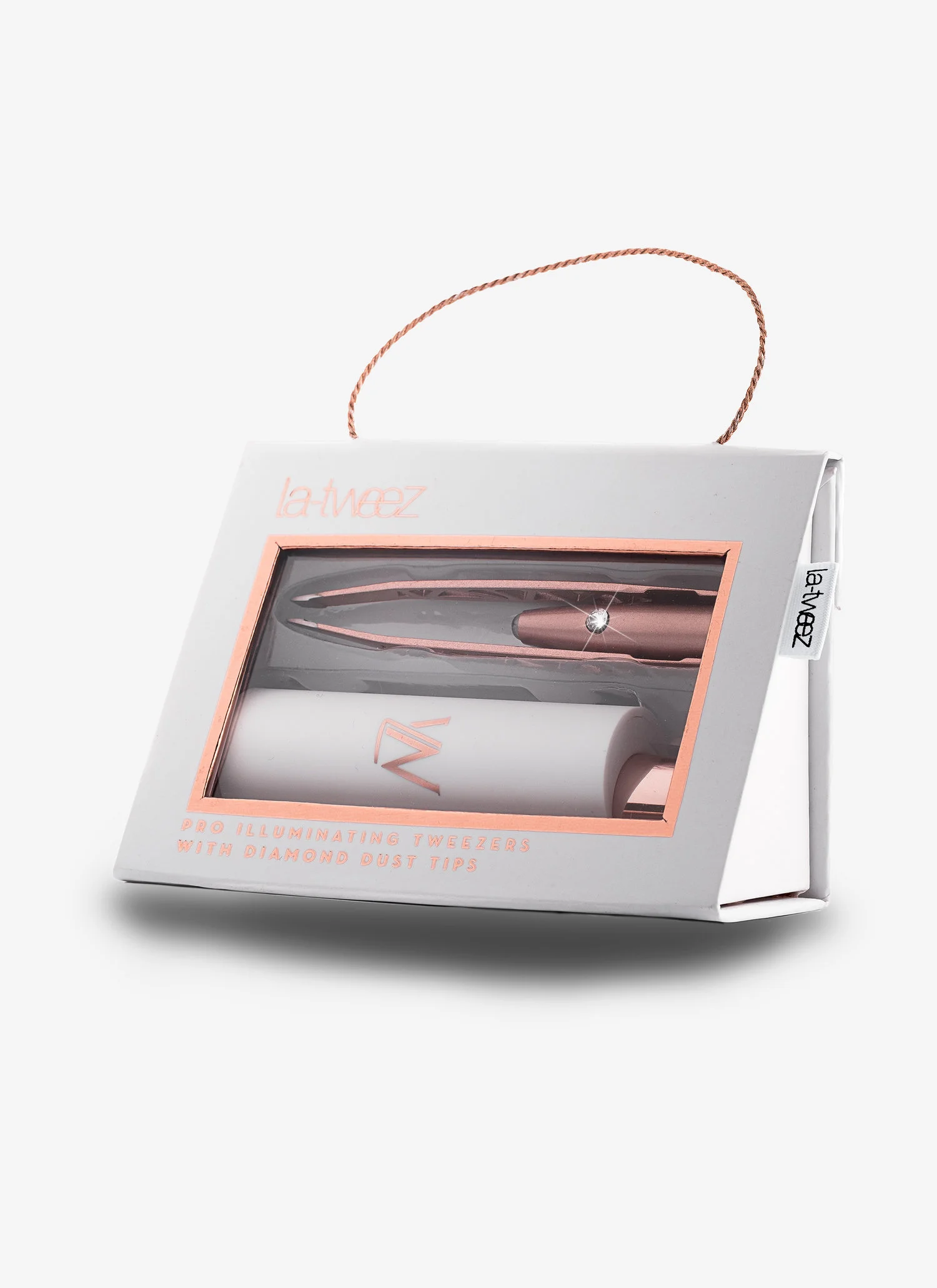 Rose Gold Illuminating Tweezers + Diamond Dust Tips Box