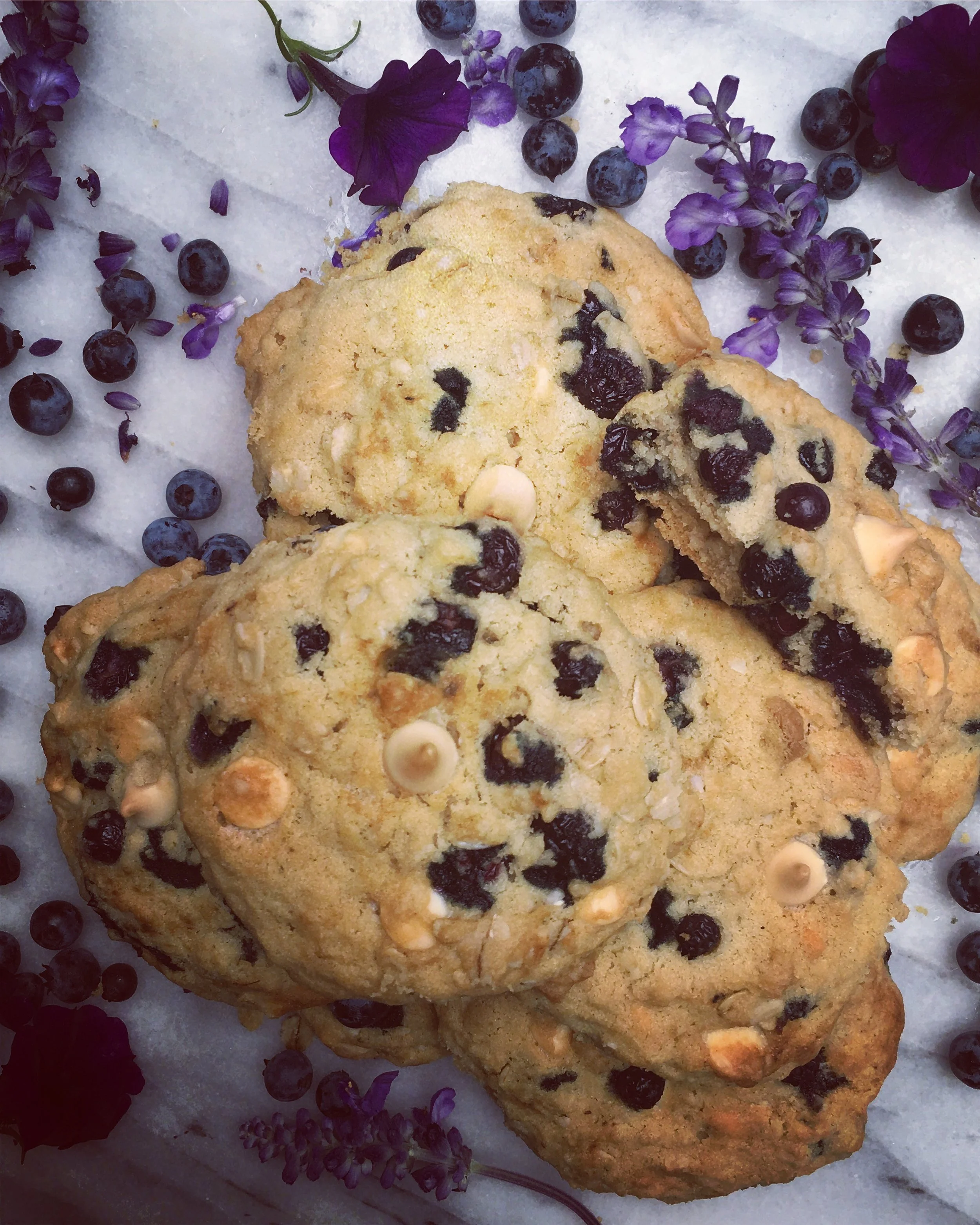 Cookies bleuets et chocolat blanc