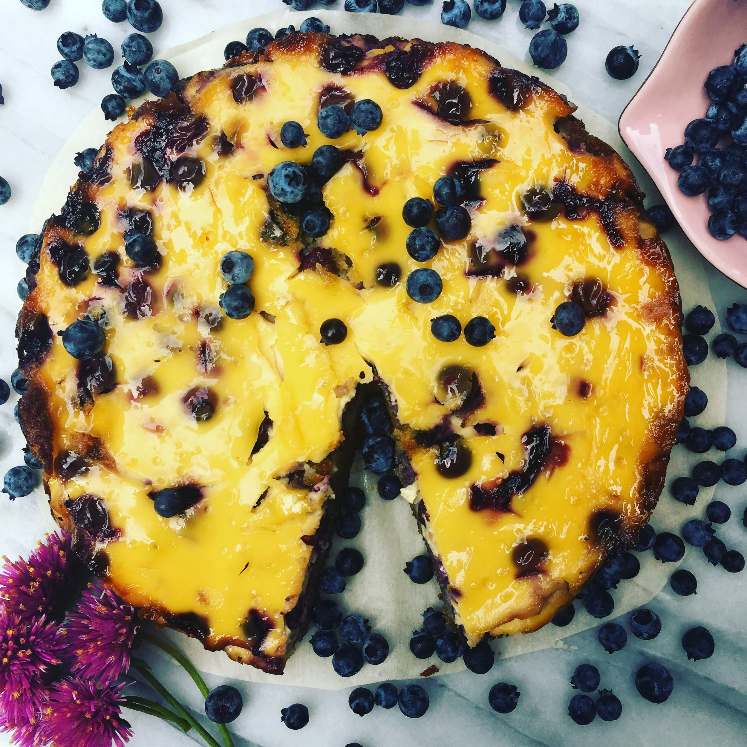 Gâteau bleuets et citron