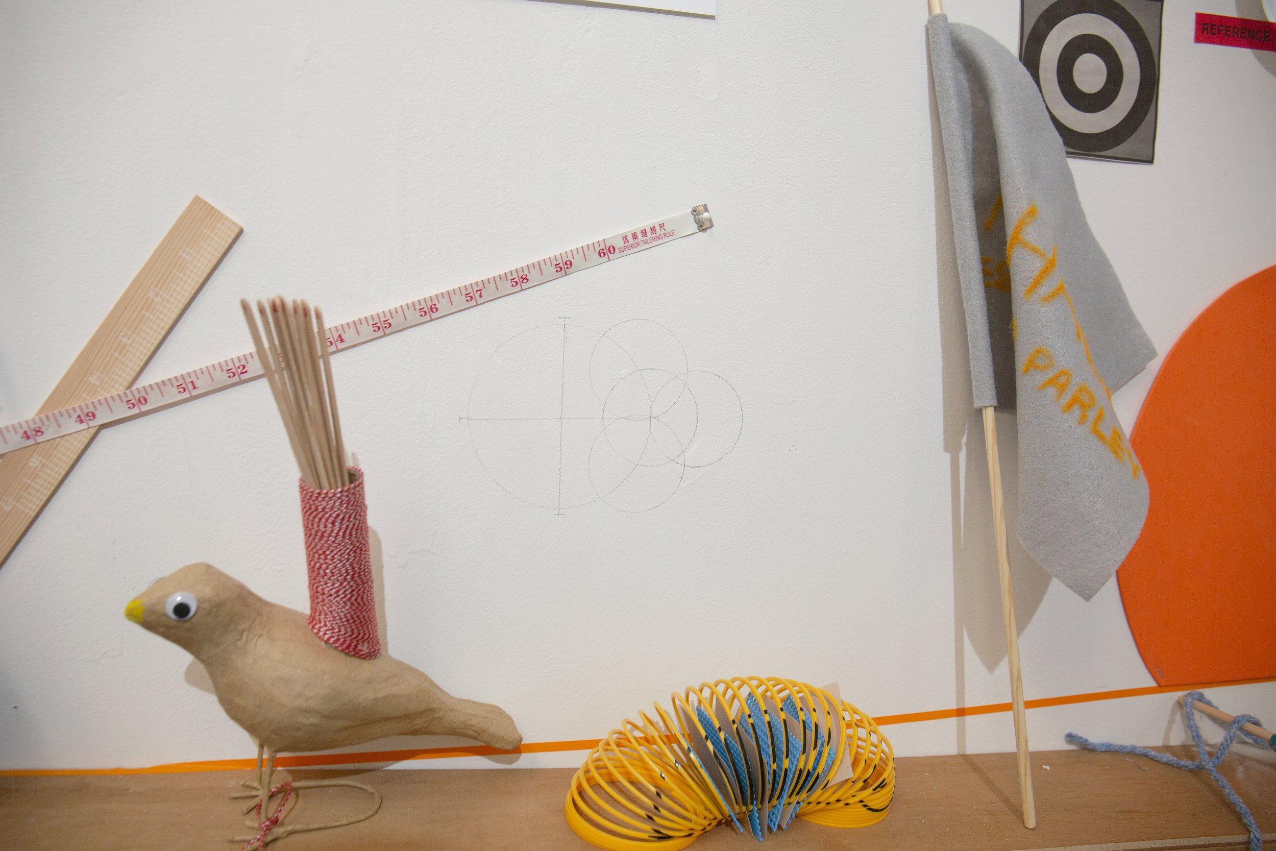Part of the installation ("Fortune teller bird" and etc)