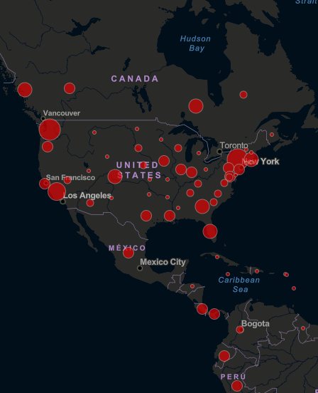 Coronavirus Map-       Johns Hopkins University