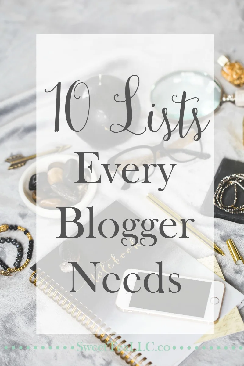 It's hard to keep track of everything that goes into our blogs - affiliate links, post ideas, blog to-dos, and so much more. These 10 lists are what every blogger needs to stay on track & keep their blogs running efficiently.