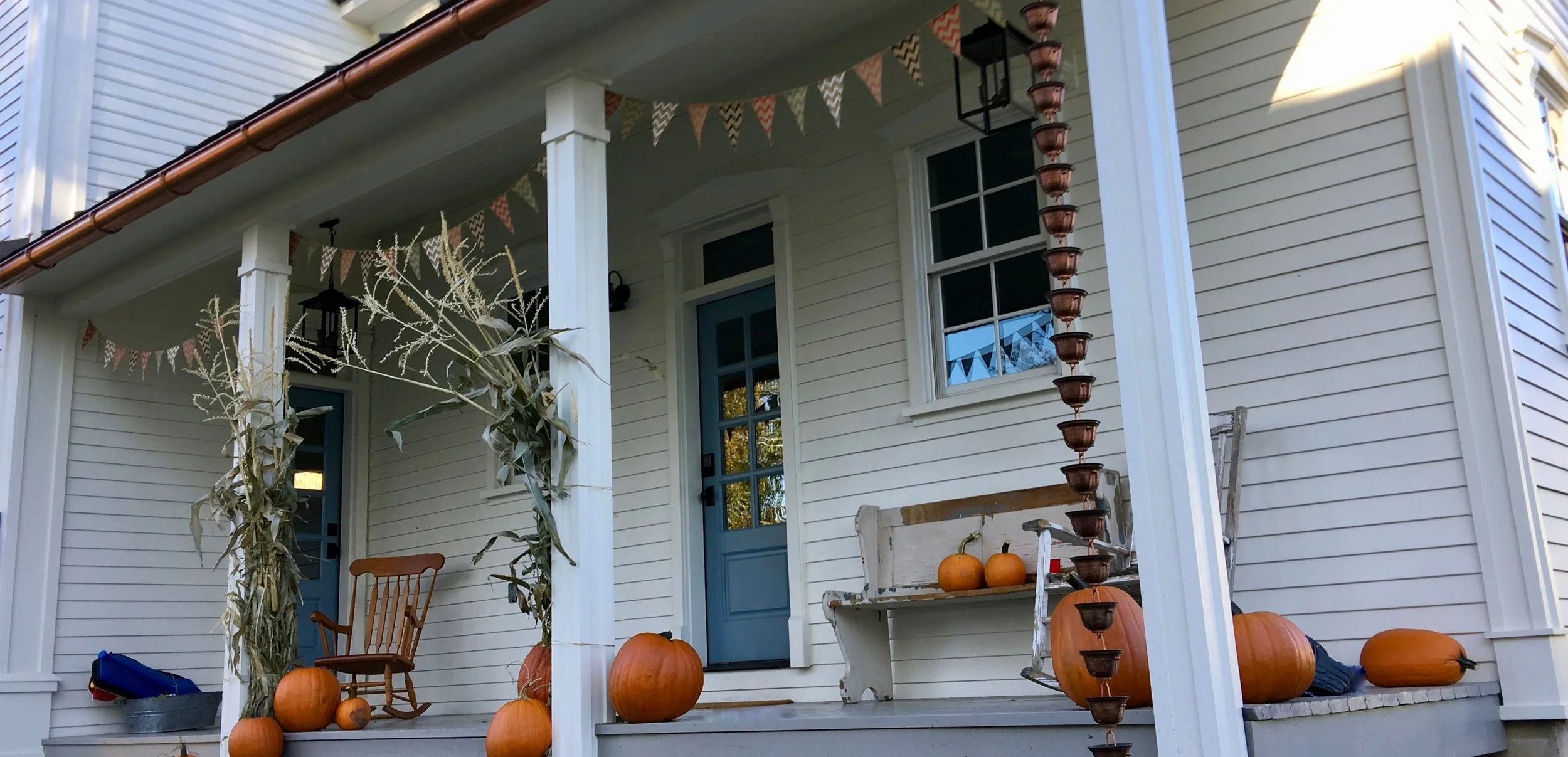Fall decorations on the porch