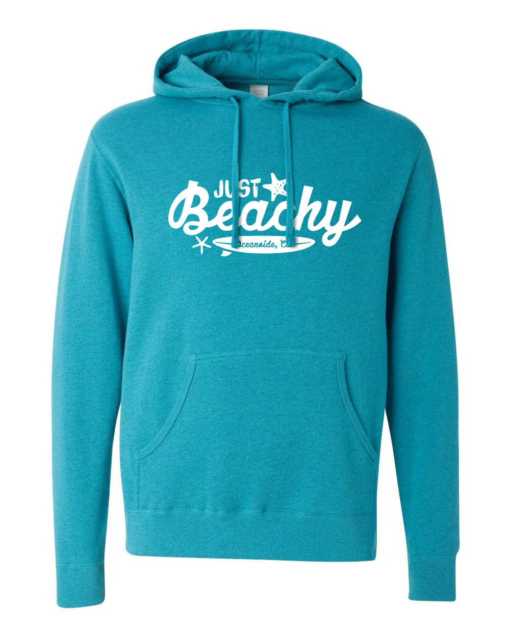 Turquoise Hooded Pullover Sweatshirt