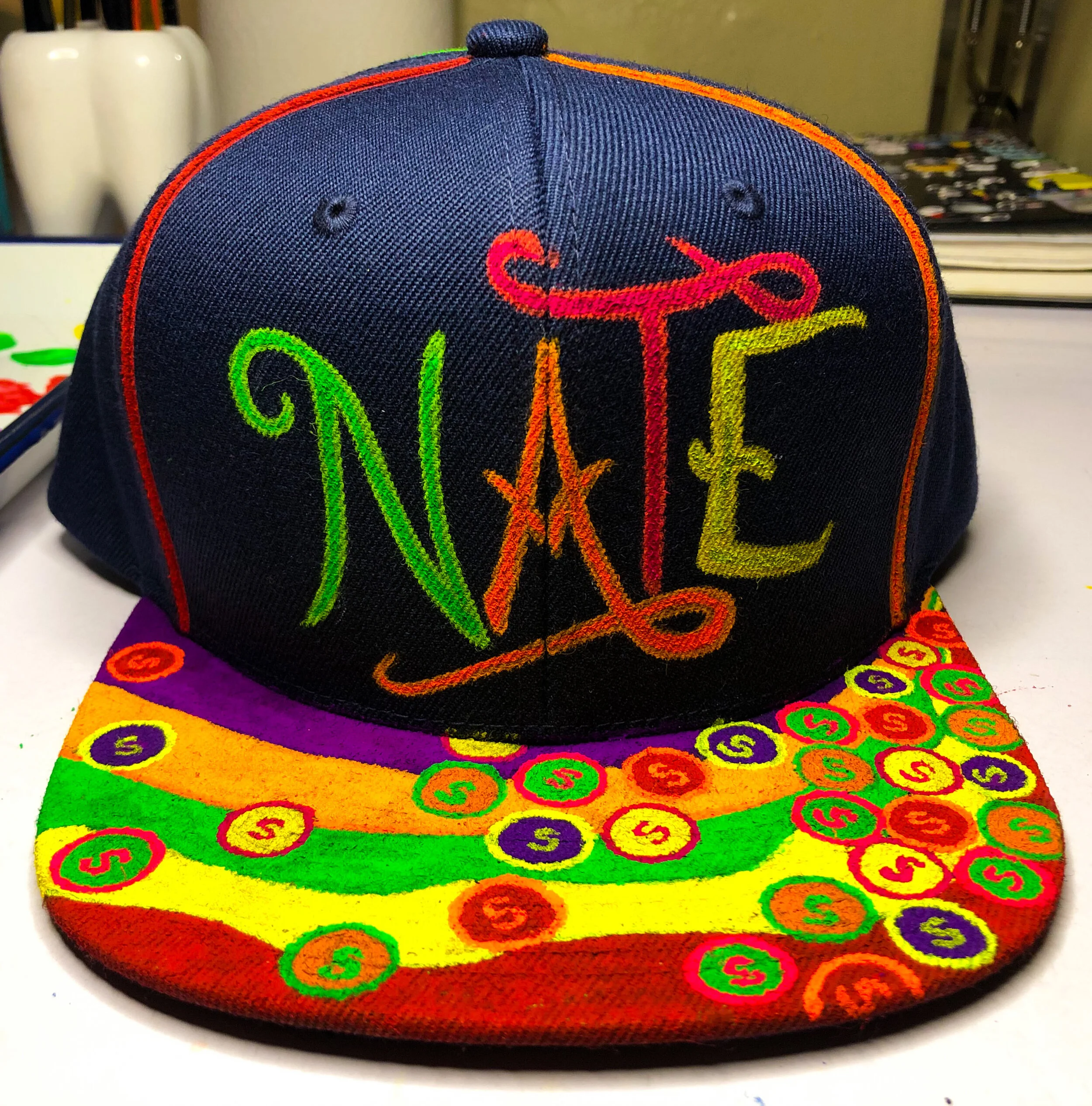  This fun hand painted gift was a Christmas surprise for a pal at the work place! Perfect for any celebration. 