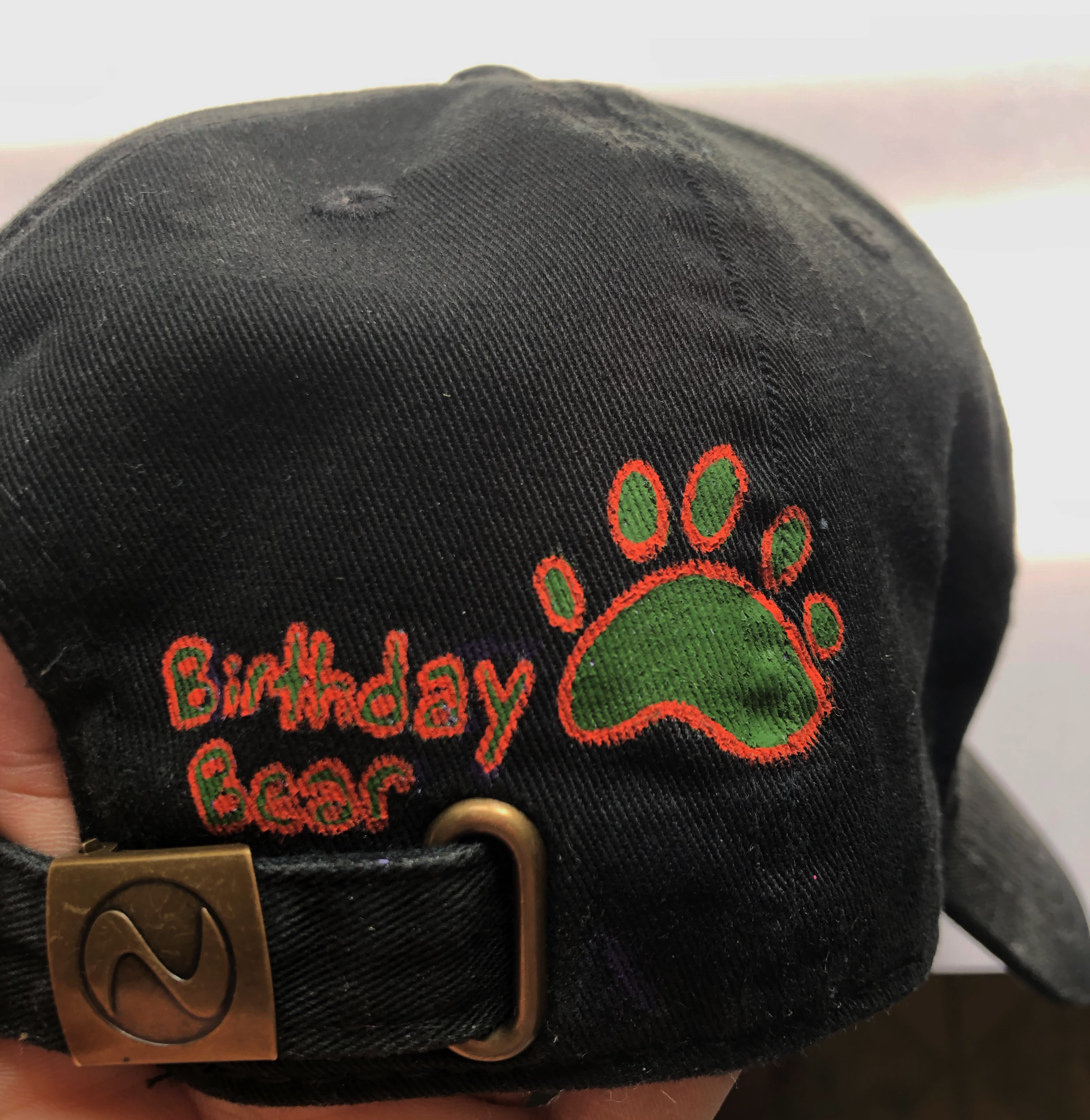  A very special hand painted hat for a very special bear on his very special day. And a personally designed card to go with it as well.  