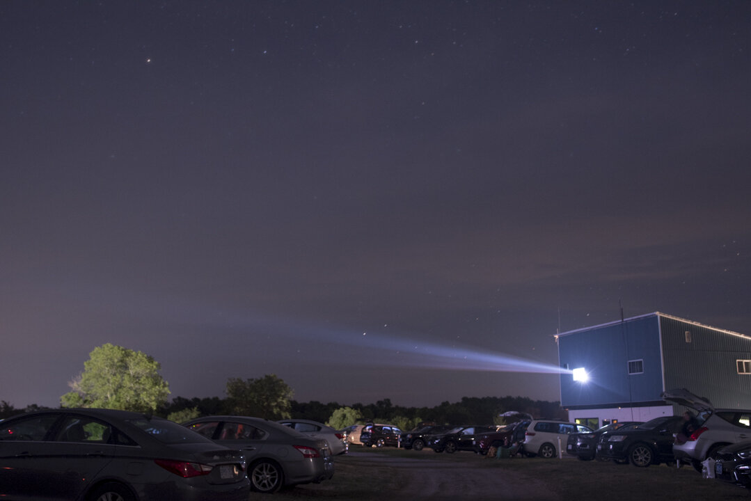   The movie Almost Famous being projected at the Mustang Drive-In PEC on July 25.  