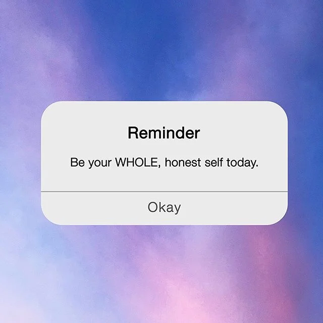 I’m not saying be a jerk. I’m not saying sin. I’m just saying stop trying to please people and blend in. Stop taking responsibility for how others perceive or receive you.
Be all the way you...because that’s the only way you can really relate to God anyway. We do great spiritual and relational harm when we shine ourselves up.
Raise your hand if you can say OKAY today? Will you show up as your WHOLE, honest self? 🙋‍♀️🙋‍♀️