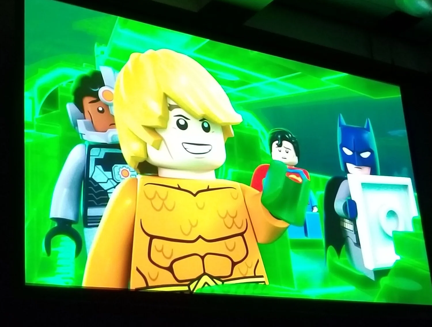 Getting soaked at the SDCC 2018 world premiere of LEGO DC Comics Super