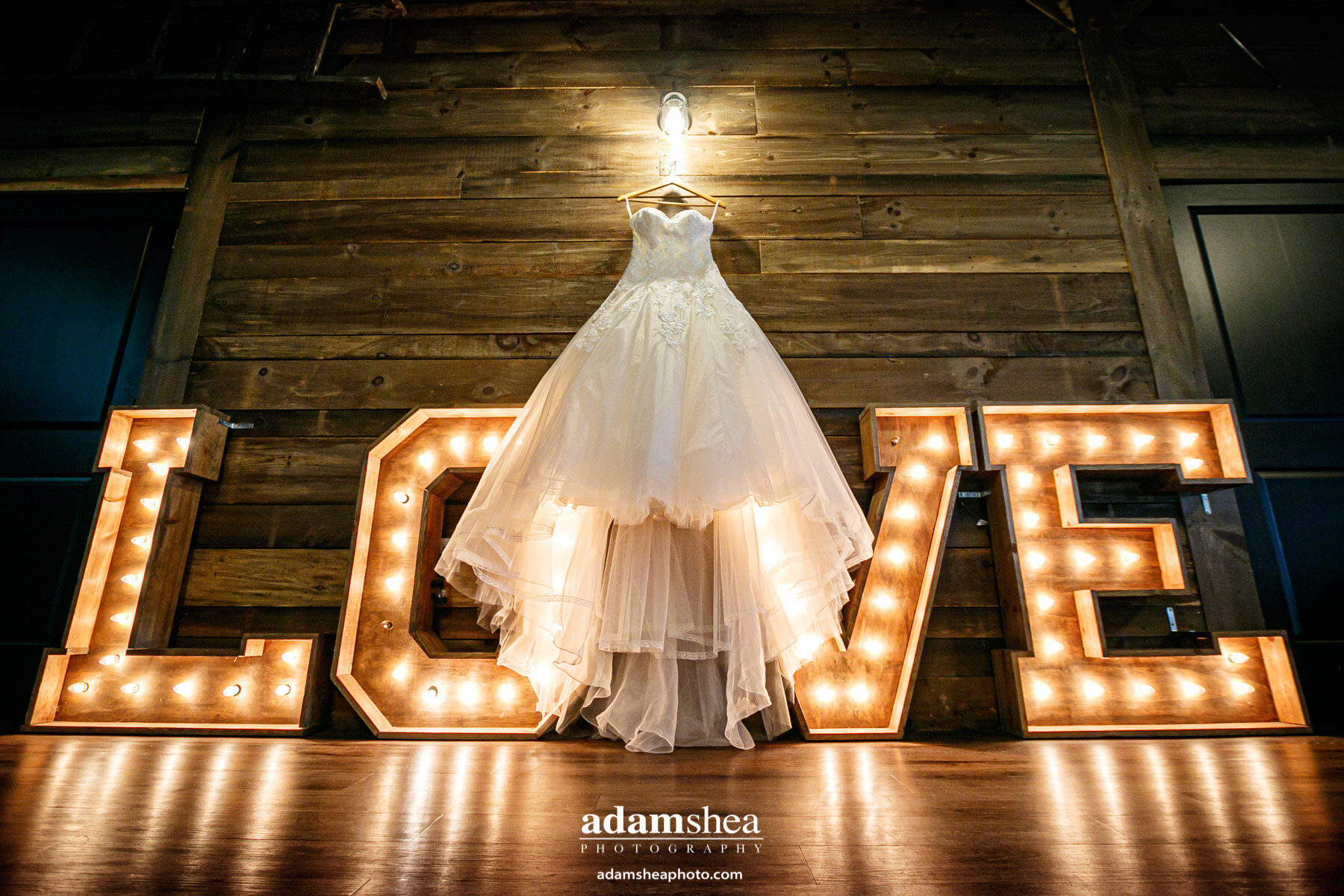 Gorgeous Wedding Fields at the Reserve - Stoughton WI - Adam Shea Photography - LOVE Sign and Wedding Dress