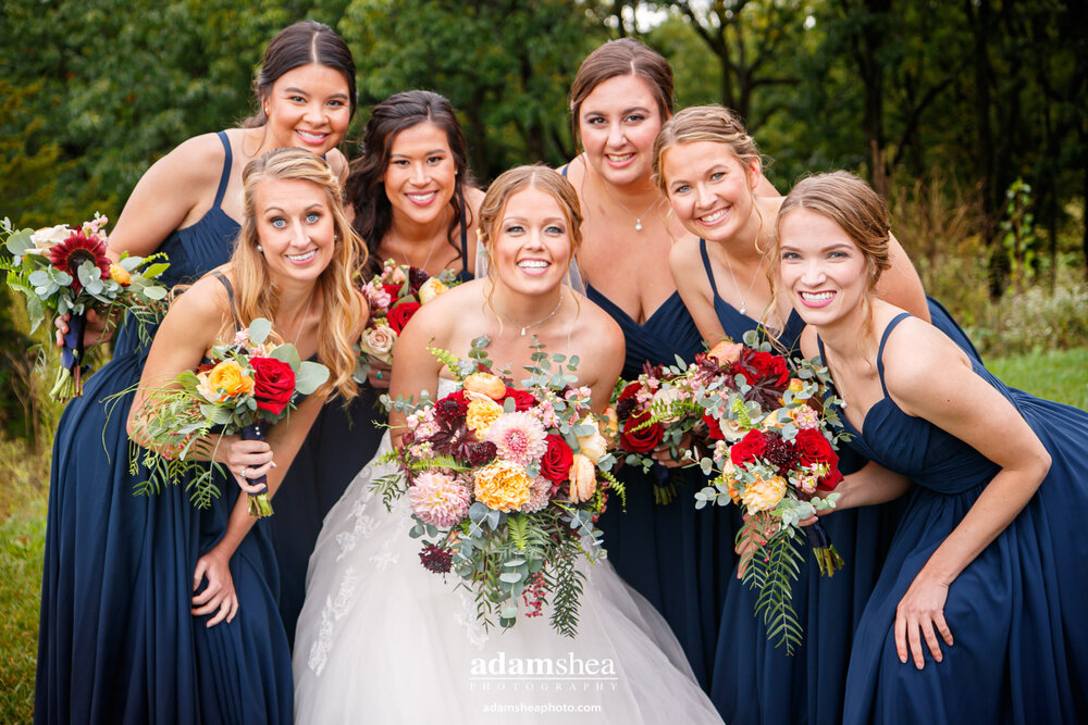 Gorgeous Wedding Fields at the Reserve - Stoughton WI - Adam Shea Photography - Bride and Bridesmaids