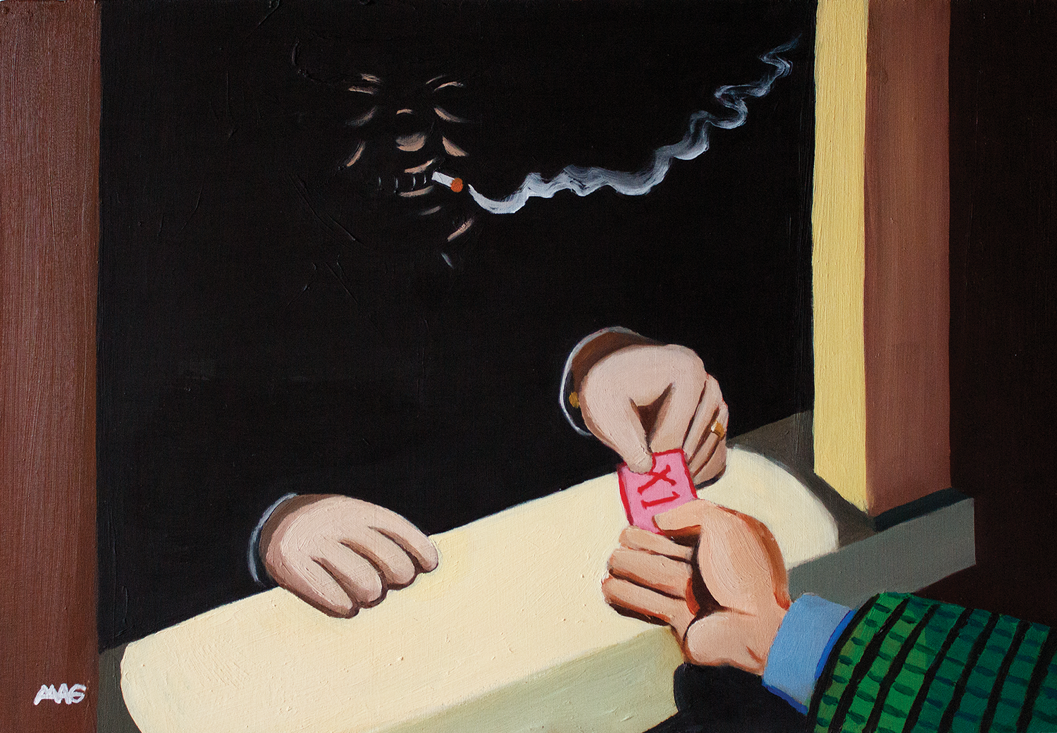  Ticketmaster Oil on board 30 × 42 cm  2026 