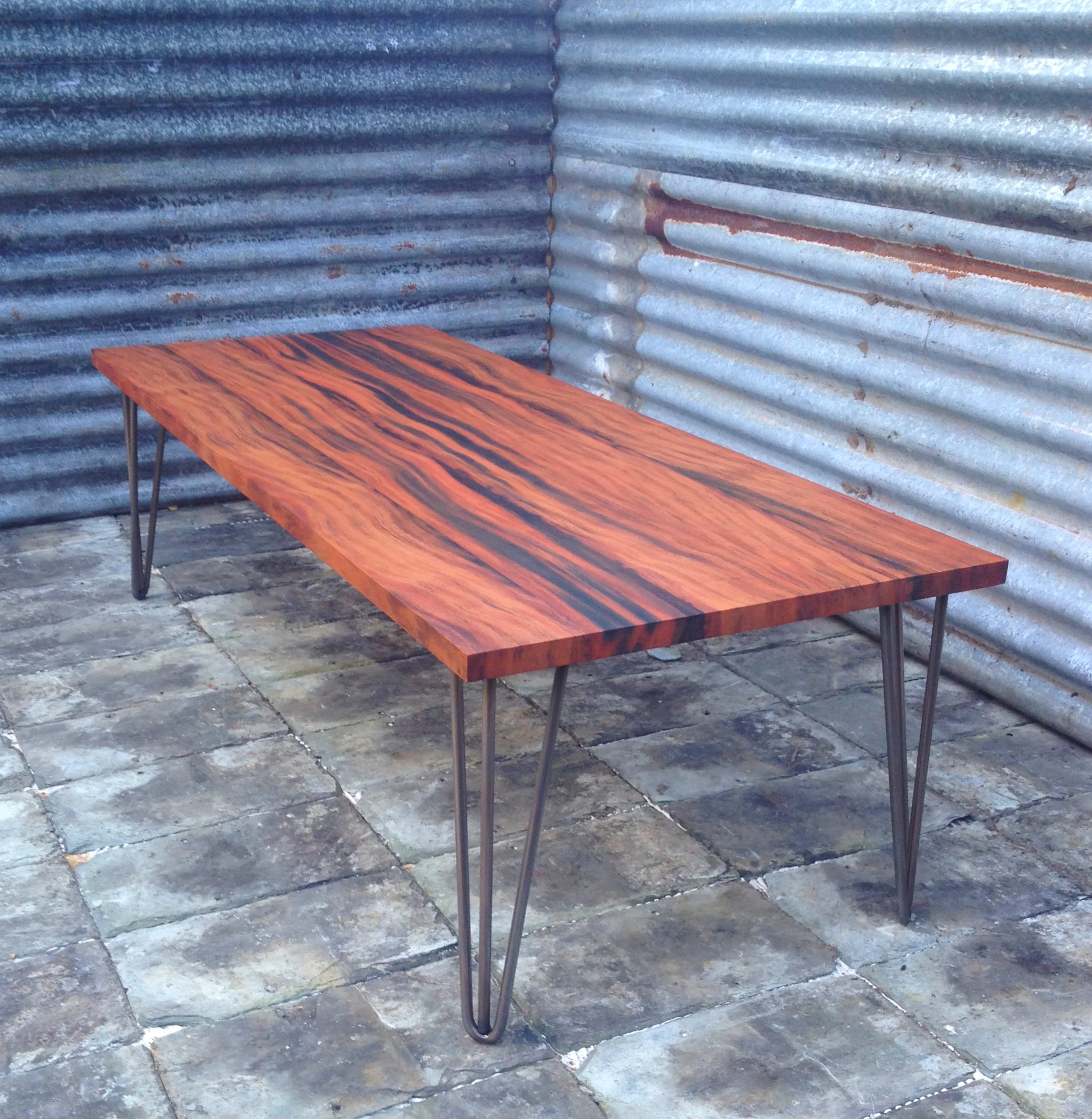 Azobe Hairpin Leg Table