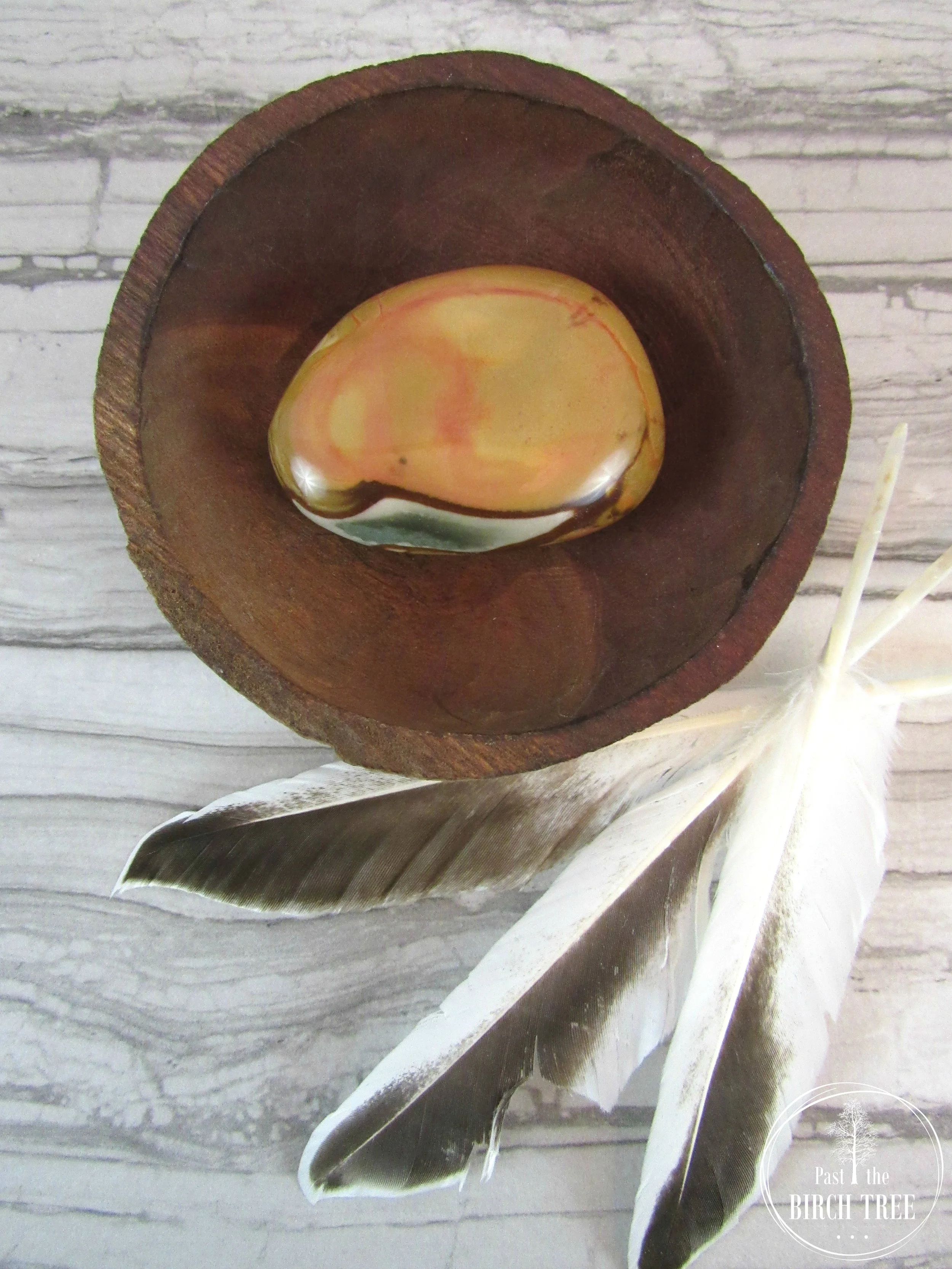 Polished Natural Polychrome Jasper Palm Stone