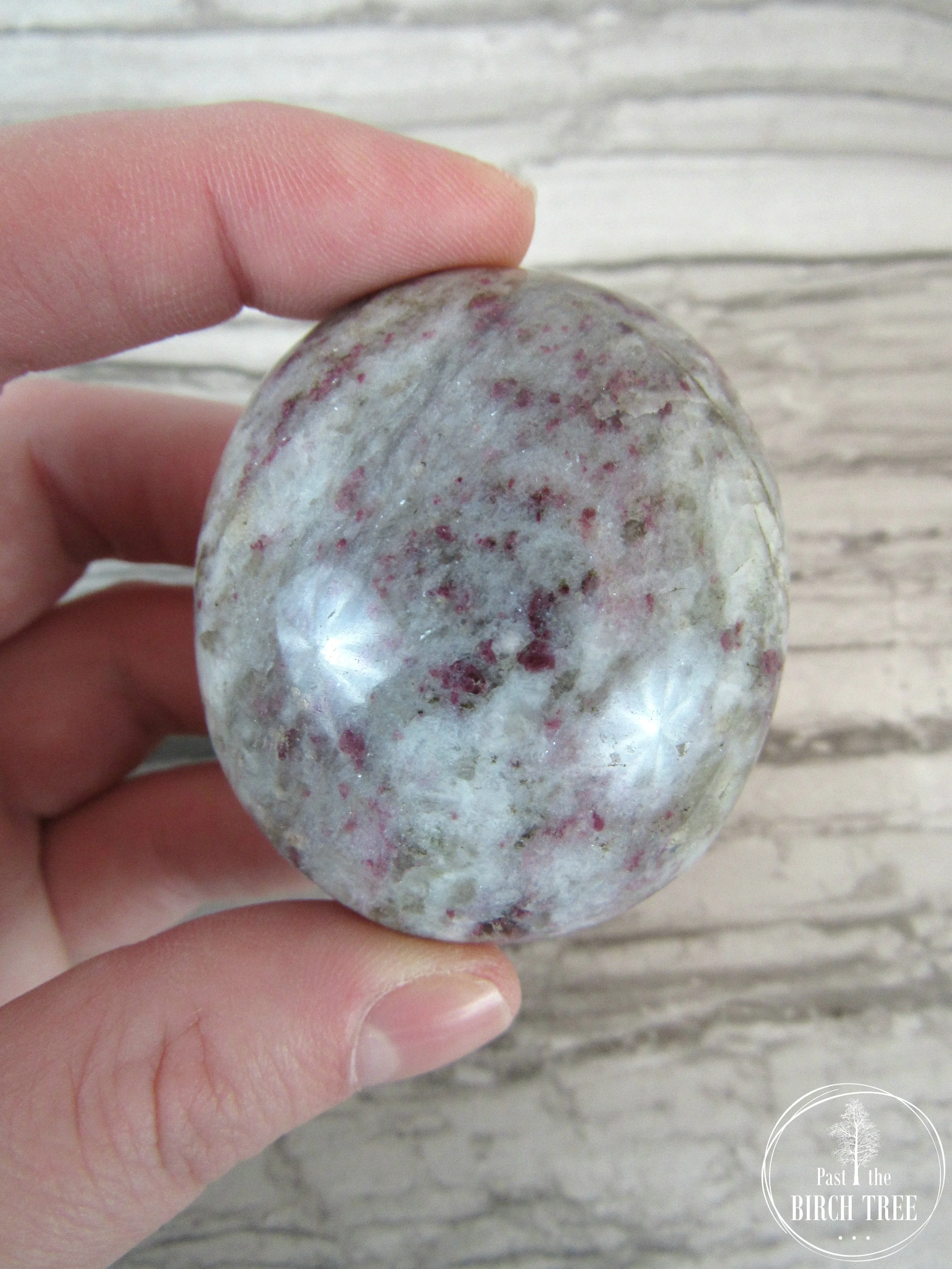 Polished Natural Pink Tourmaline Palm Stone Specimen