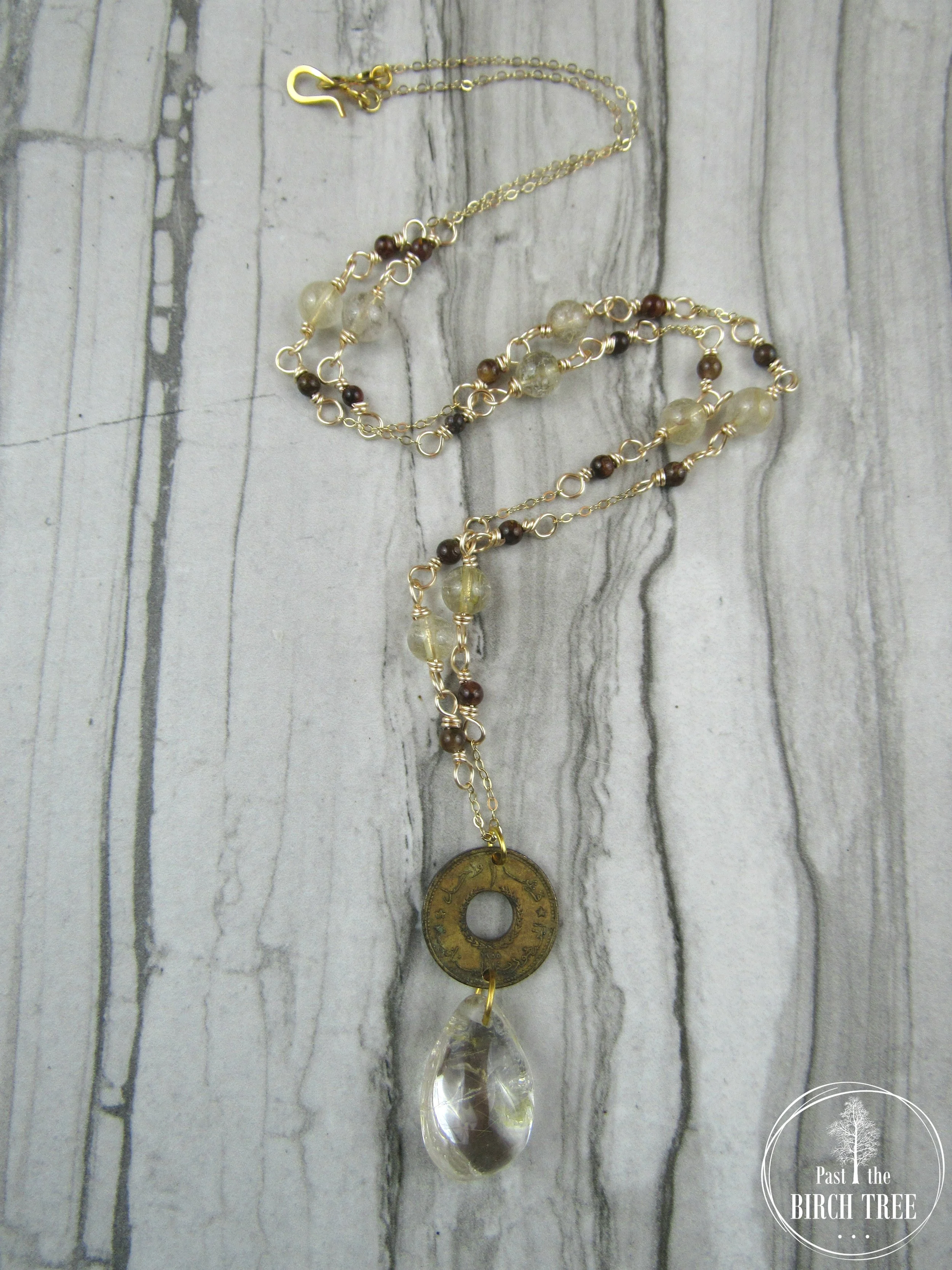 Item-1990.2-Gold-Necklace-featuring-Pietersite-Golden-Rutilated-Quartz-Lebanon-Coin-24-inches-14k-Gold-Filled-Unique-Jewelry-Gift-Natural-Gemstones-Pendant-Necklace-Past-the-Birch-Tree