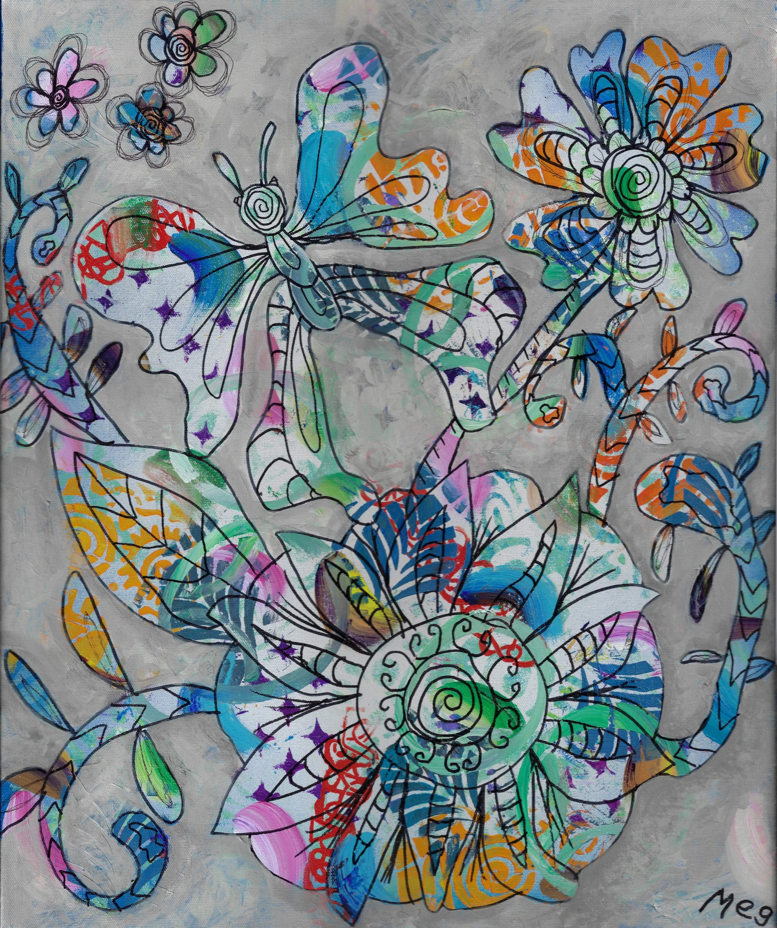 Butterfly in the Spiral Flowers ($220) (Copy)