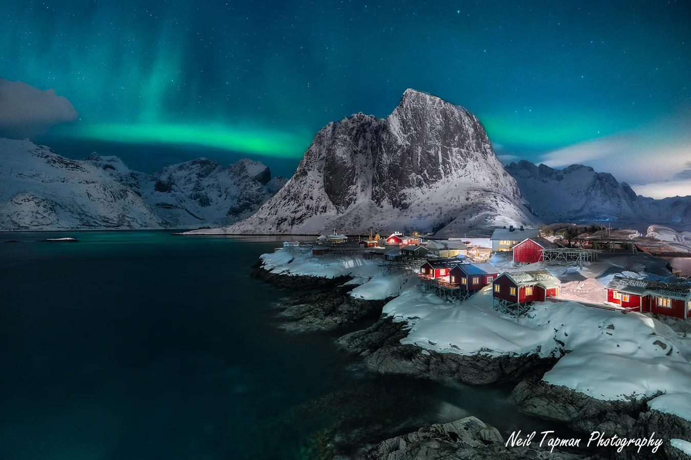 The Northern Lights Dancing in Hamnoy, Lofoten, Norway - Landscape Photography
