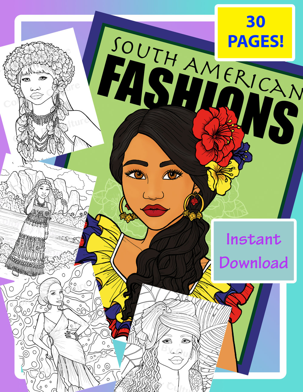 Beautiful Black Women coloring book for adults: Beautiful African American  Women Portraits to Color