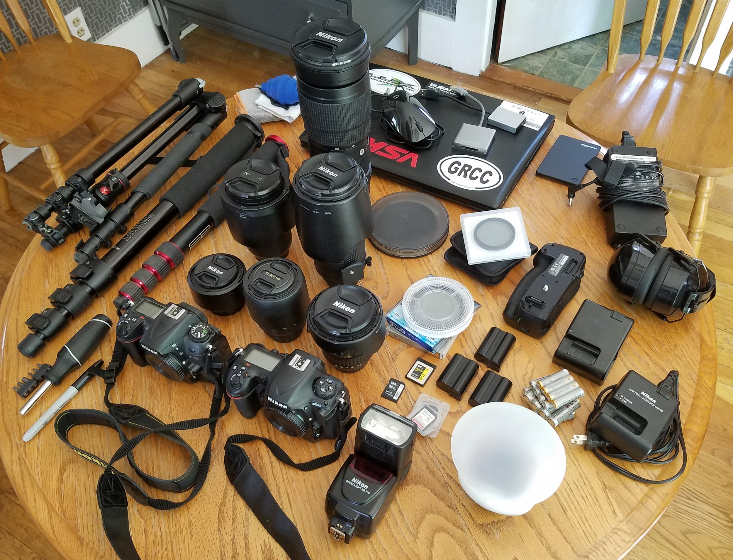 I snapped this photo to show the folks in the Greater Rochester Camera Club the amount of gear and preparation that goes into a race weekend.