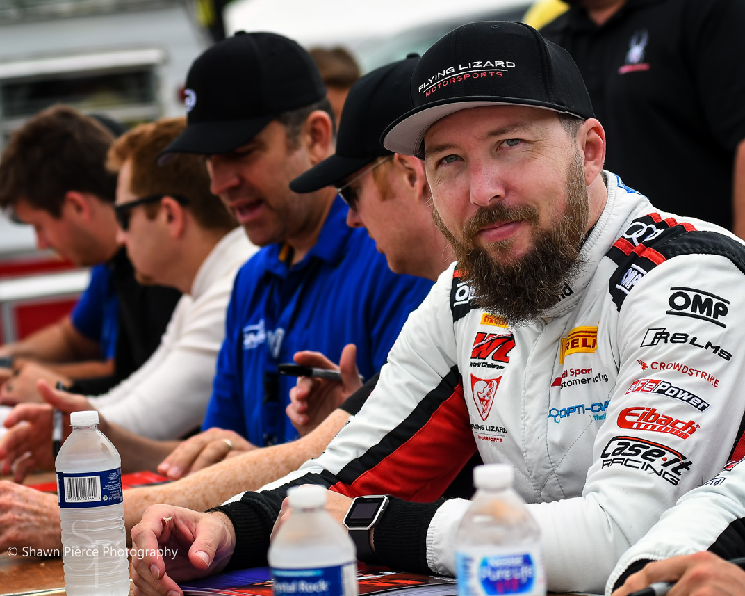 Driver Mike Hedlund at an autograph session