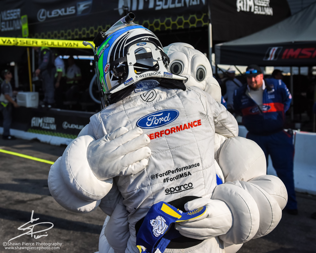  Richard Westbrook In the loving arms of the Michelin Man.  