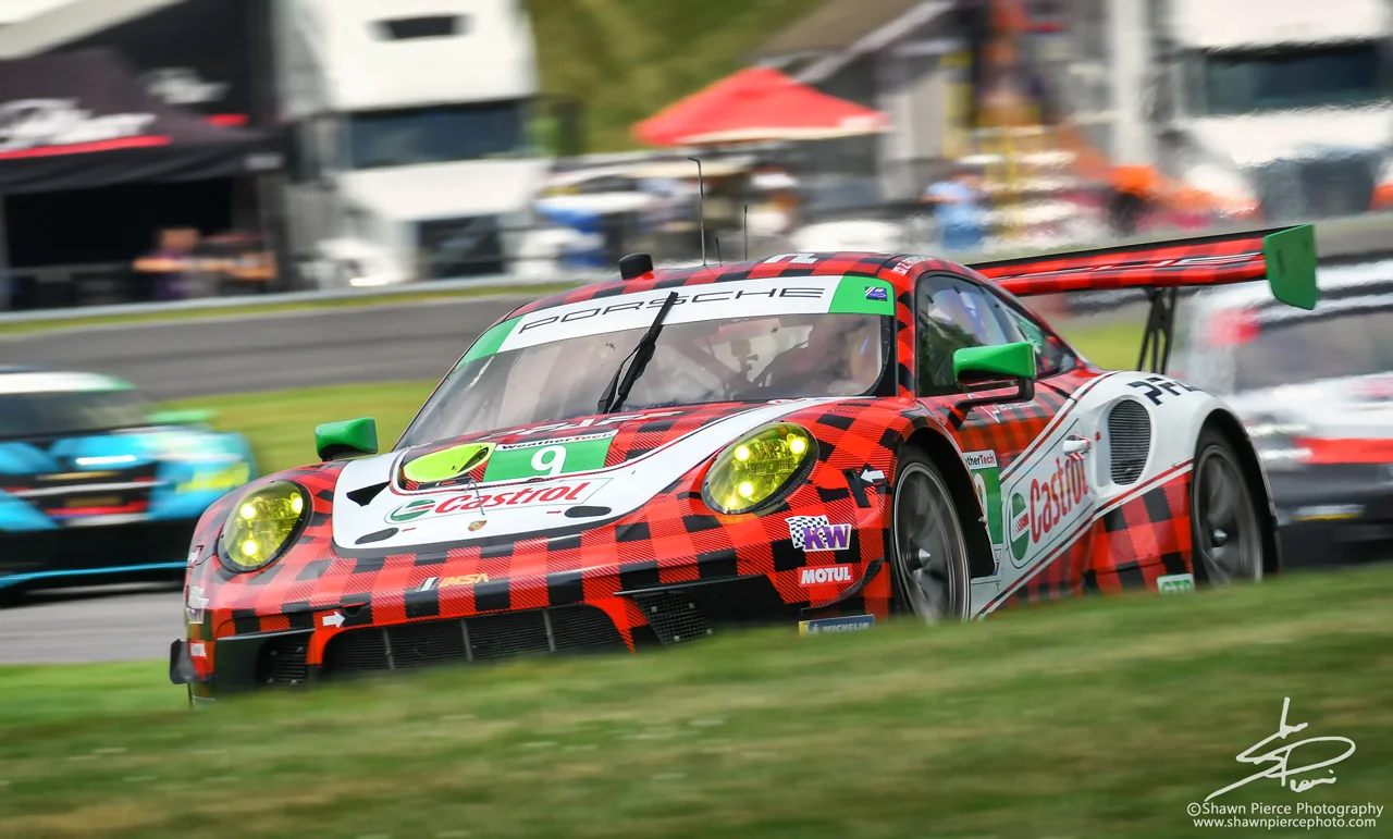 GTD Winner: no.9 Pfaff Racing Porsche GT3R driven by Dennis Olson and Zacharie Robichon.