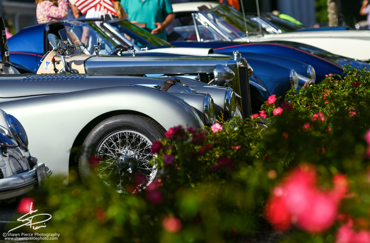  The cars lined up for the Falls Village Street Fair.  